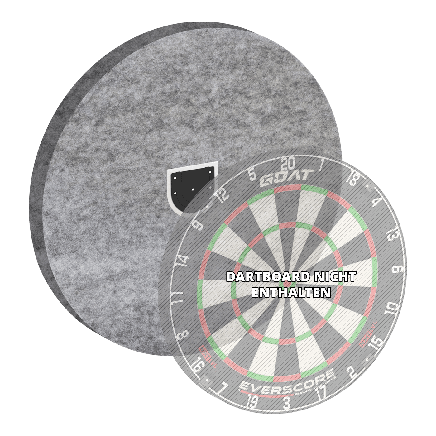 Das Bild zeigt das GOAT Silencer Veil Dampening Schallschutz System. Es ist ein Produkt zur Geräuschdämmung beim Dartspielen.