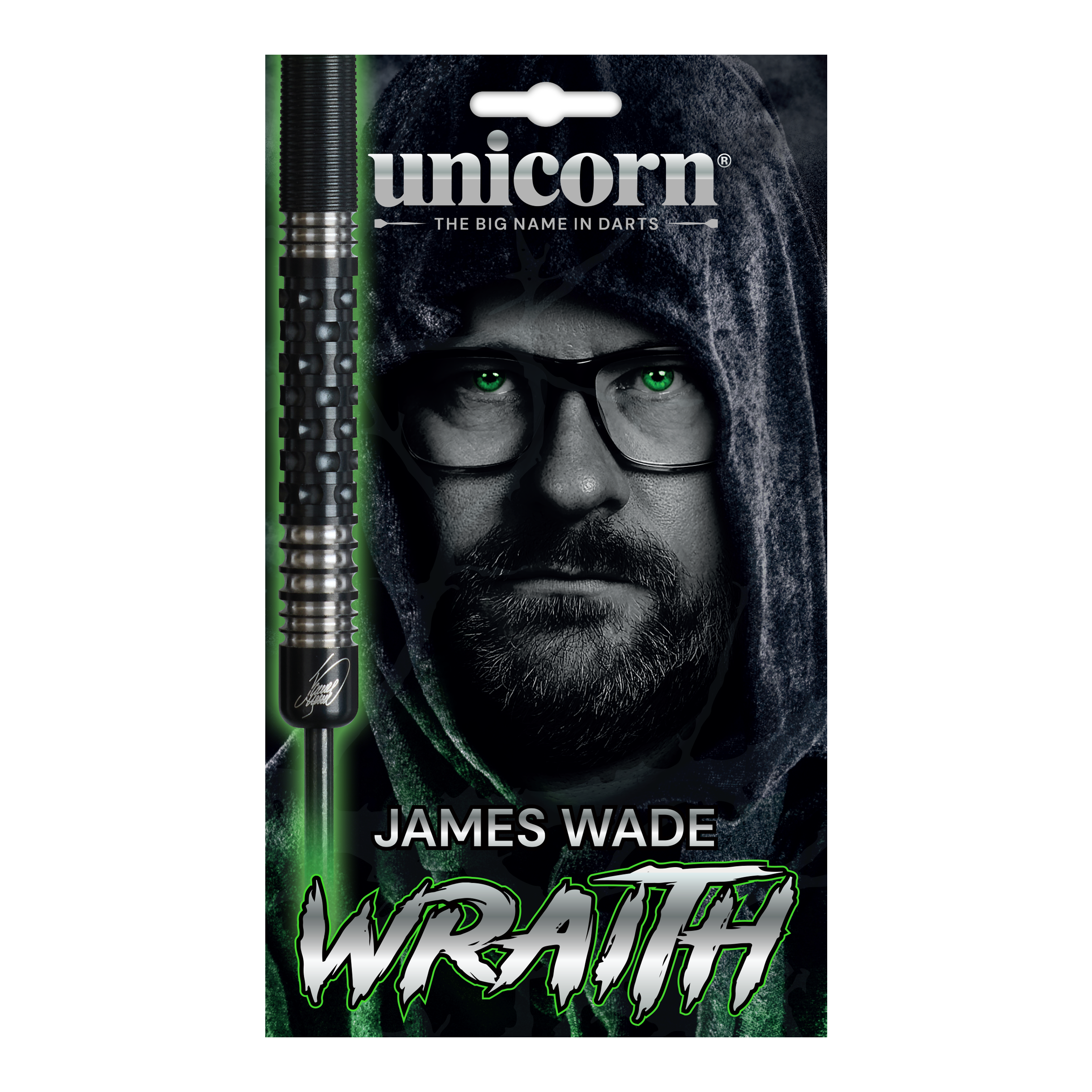 Dardos de acero Unicorn Wraith James Wade Die Abbildung zeigt die Unicorn Wraith James Wade Steeldarts. Die Darts sind für Präzisionswürfe im Dartsport konzipiert.