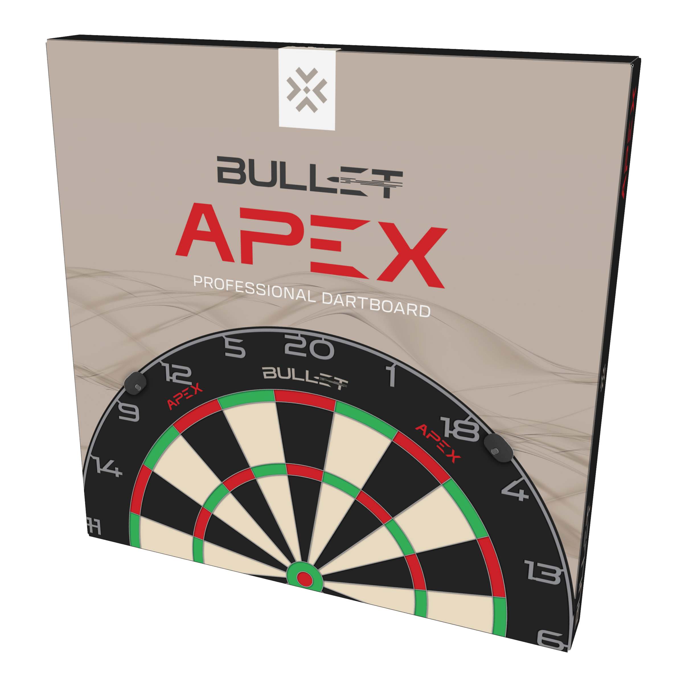 Diana de acero Bullet Apex Abgebildet ist das Bullet Apex Steeldartboard. Das Produkt wird aus einer anderen Perspektive gezeigt.