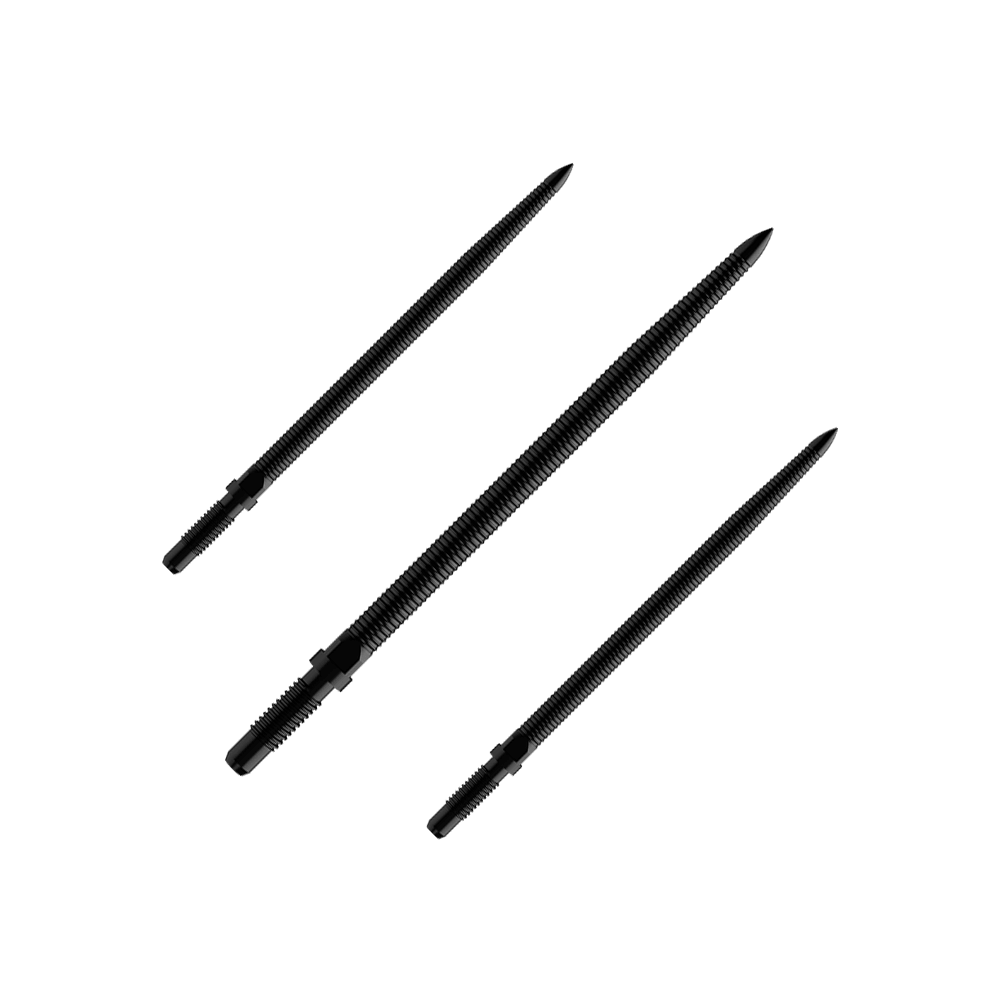 Puntas de dardo convertibles Bulls NL - Micro Grip - Negras Abgebildet ist ein Produkt mit dem Namen BU57705_BullsNL_Convertible_Points_MicroGrip_Schwarz_36mm_1Set. Es handelt sich um schwarze umwandelbare Dartspitzen mit MicroGrip in 36 mm Länge.