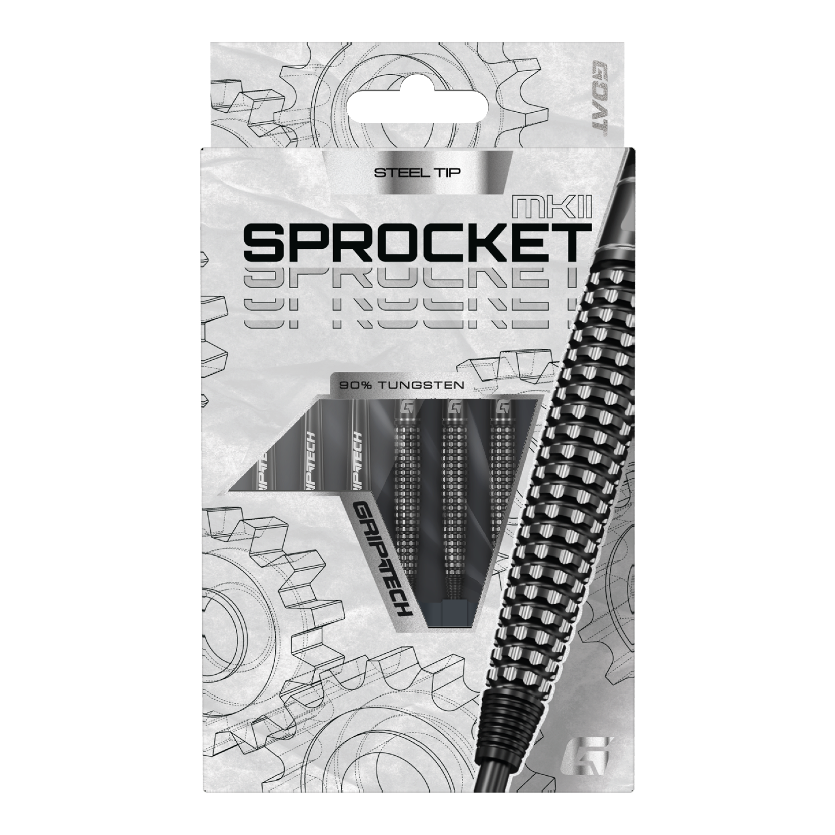 Dardos de acero torpedo GOAT Sprocket MKII GOAT Sprocket MKII Torpedo Steeldarts sind auf diesem Bild dargestellt. Sie zeichnen sich durch ihre besondere Form und Verarbeitung aus.