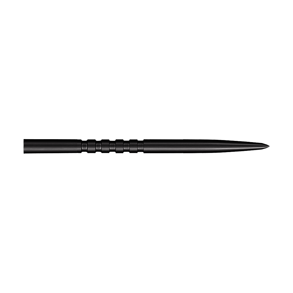 Puntas de dardos Shot Grip Point de acero - Negras Auf diesem Bild sind schwarze Steeldartspitzen zu sehen. Das Modell Grip Point hat eine Länge von 45 mm.