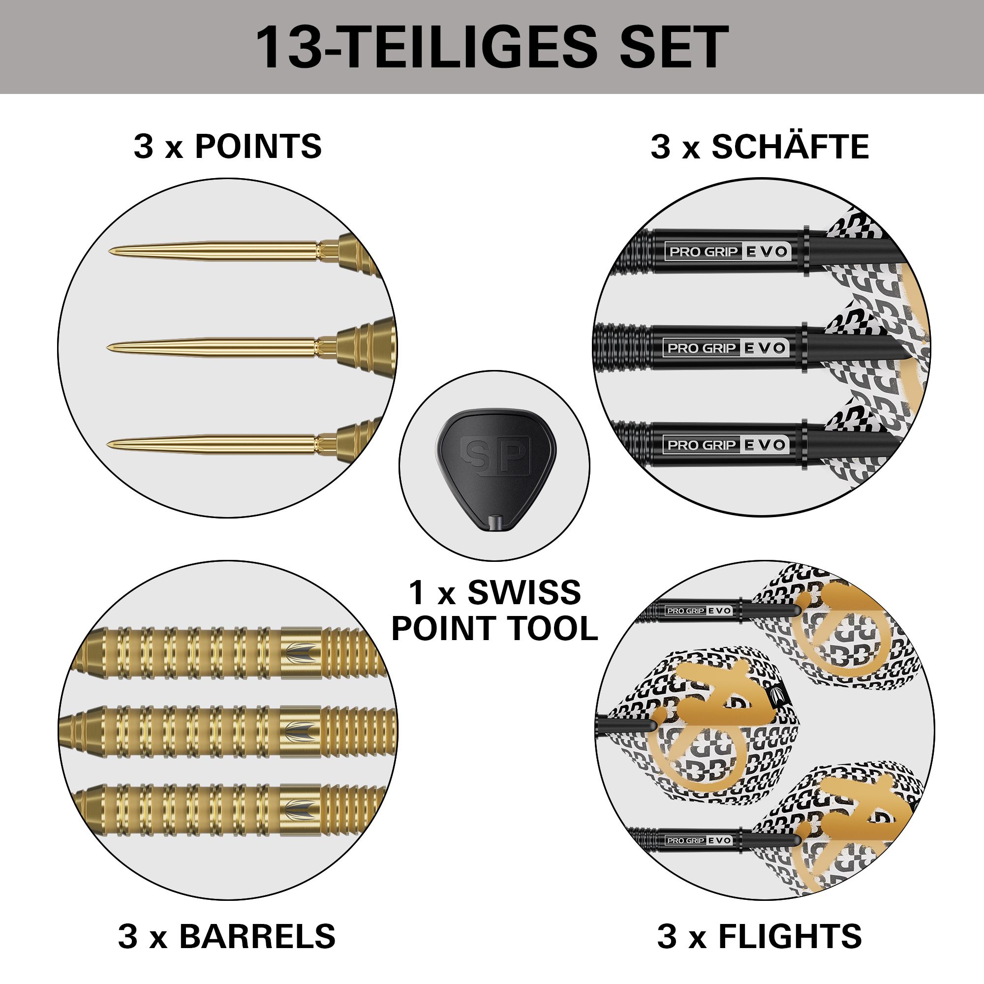 Dardos de acero Target Bolide Envy 02 Swiss Point Das Bild zeigt Target Bolide Envy 02 Swiss Point Steeldarts. Dies sind professionelle Steeldarts, geeignet für ambitionierte Spieler.