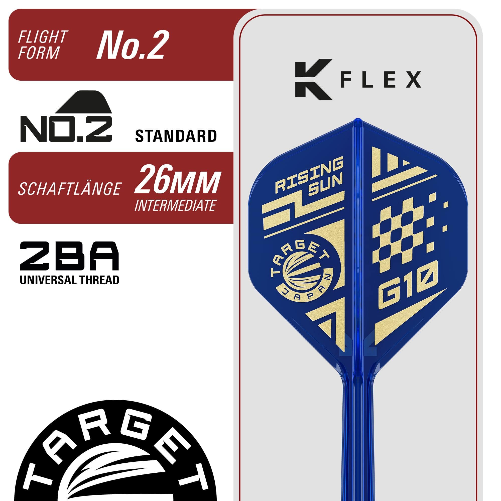 Dardos de acero Target Japan Rising Sun GEN 10.5 Swiss Point Zu sehen sind die Target Japan Rising Sun GEN 10.5 Swiss Point Steeldarts. Die Darts überzeugen durch ihre spezielle Konstruktion für optimales Werfen.