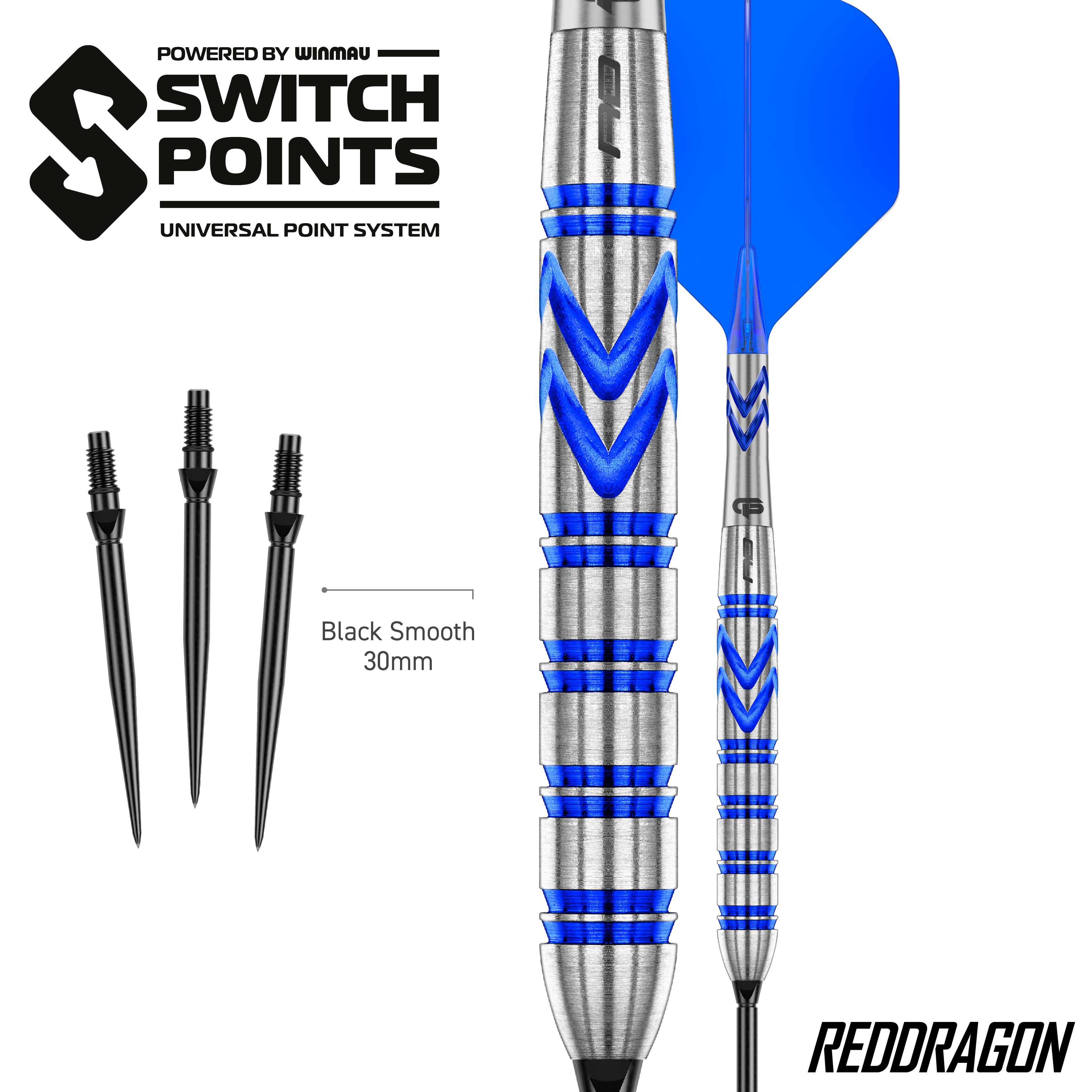 Dardos de acero Red Dragon Gerwyn Price Blue Original Switch Point Die Red Dragon Gerwyn Price Blue Original Switch Point Steeldarts werden präsentiert. Sie zeichnen sich durch ihr markantes blaues Design aus.