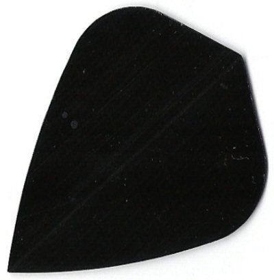 pr16 Das Bild zeigt ein schwarzes Dartflight mit schlichter, einfarbiger Oberfläche. Es handelt sich um das Produkt "Poly-Plain Flights PR16".