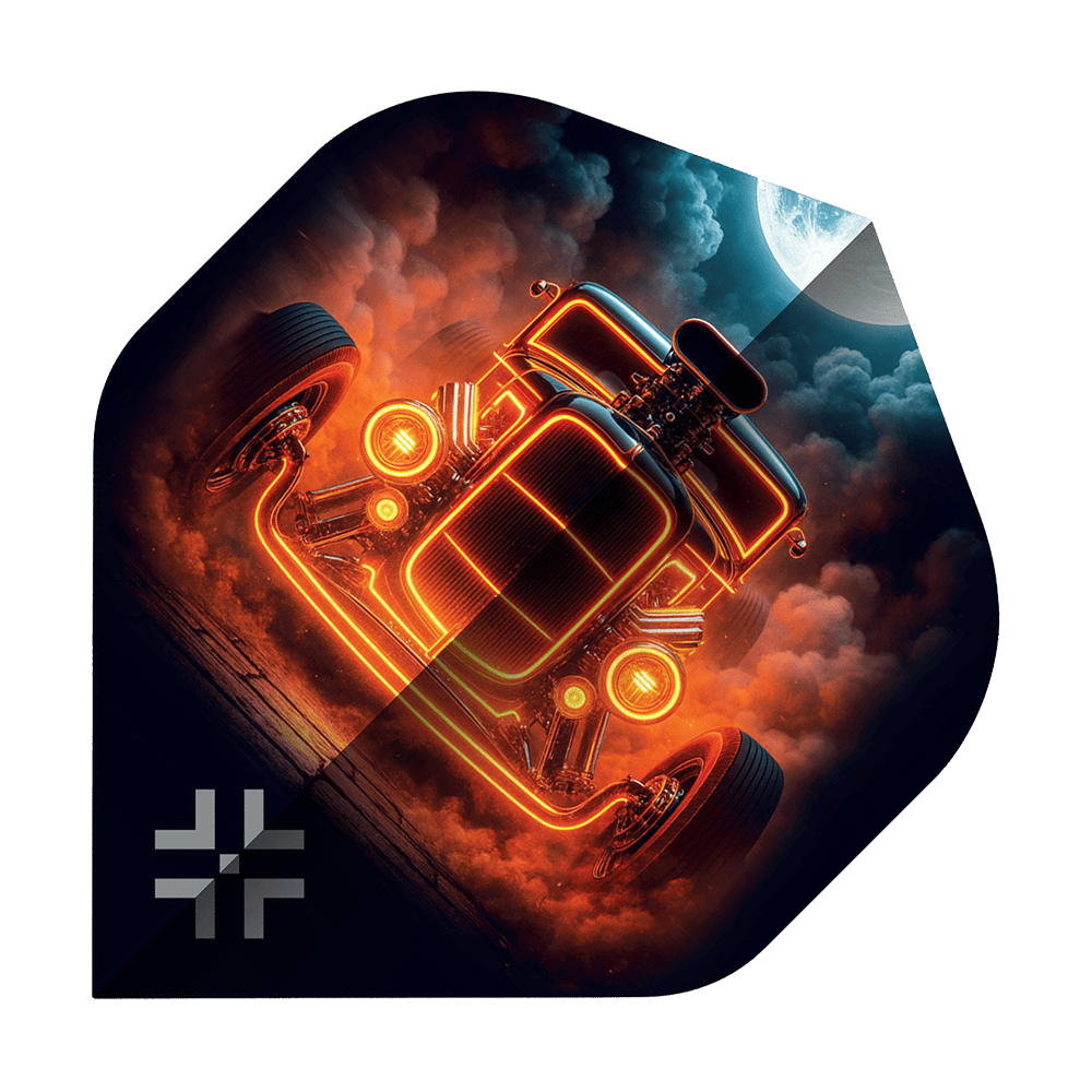 Dies ist ein Bild des Produkts Bullet Hotrod No2 Standard Flights. Es zeigt die Standard-Flights für Darts in der Ausführung Hotrod No2.