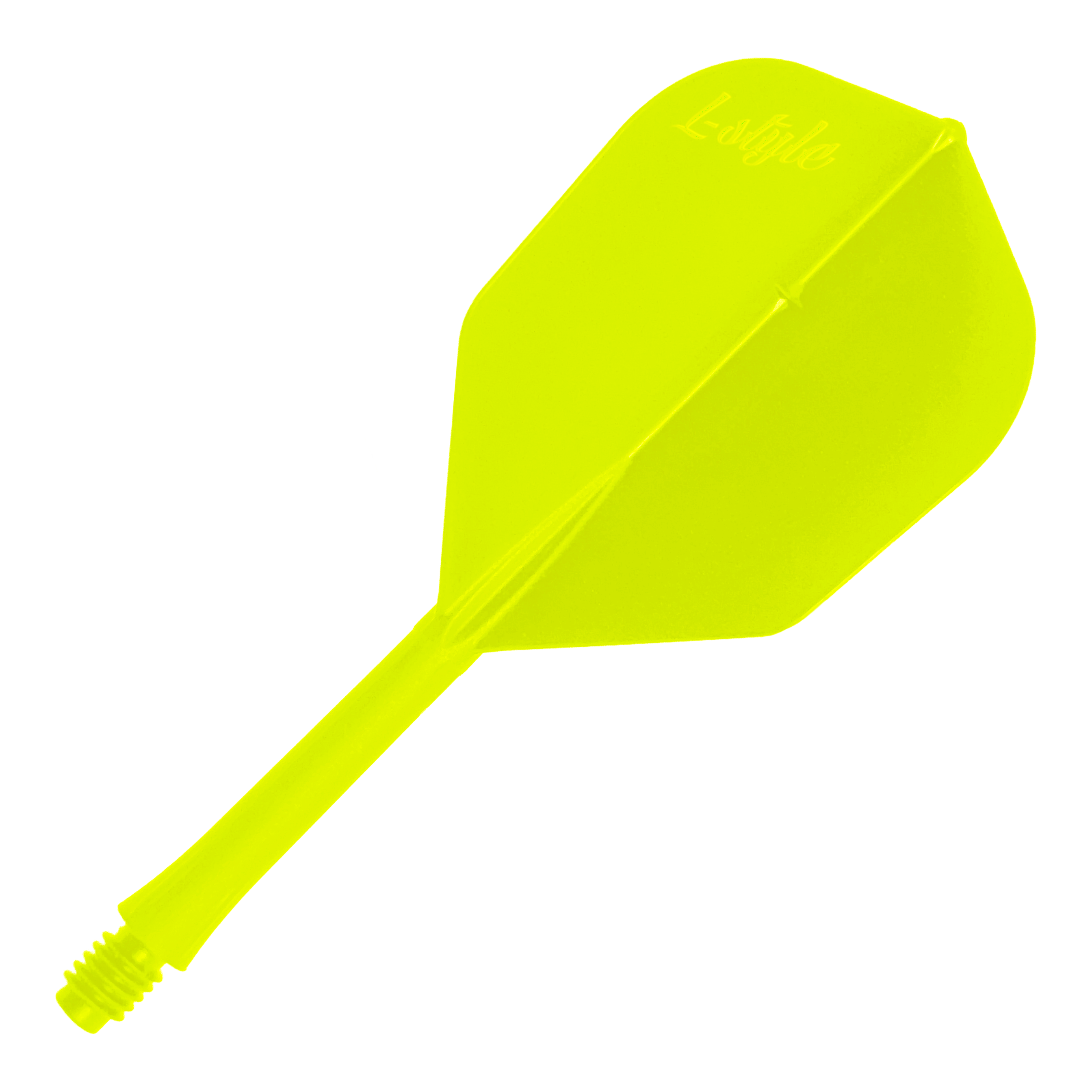 Auf dem Bild sieht man einen Dart-Flug in Neon-Gelb. Dargestellt ist der Artikel 'LSF-906_L-Style_BarFlight_NeonGelb_1'.