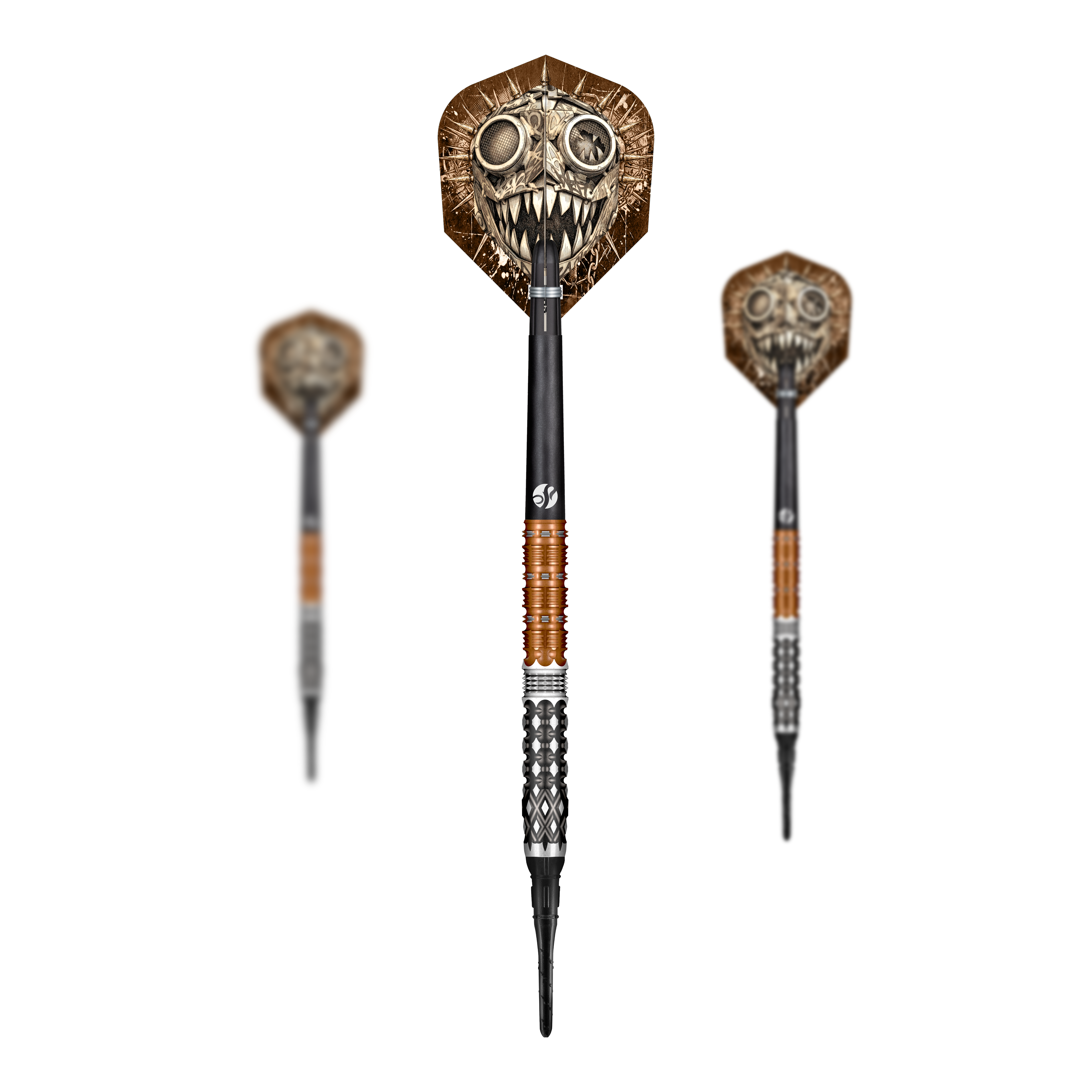 Dardos blandos Shot Gnarly Gnasha - 20 g Zu sehen ist ein Set der Shot Gnarly Gnasha Softdarts - 20g. Die Abbildung zeigt die Zusammensetzung des Dart-Sets.