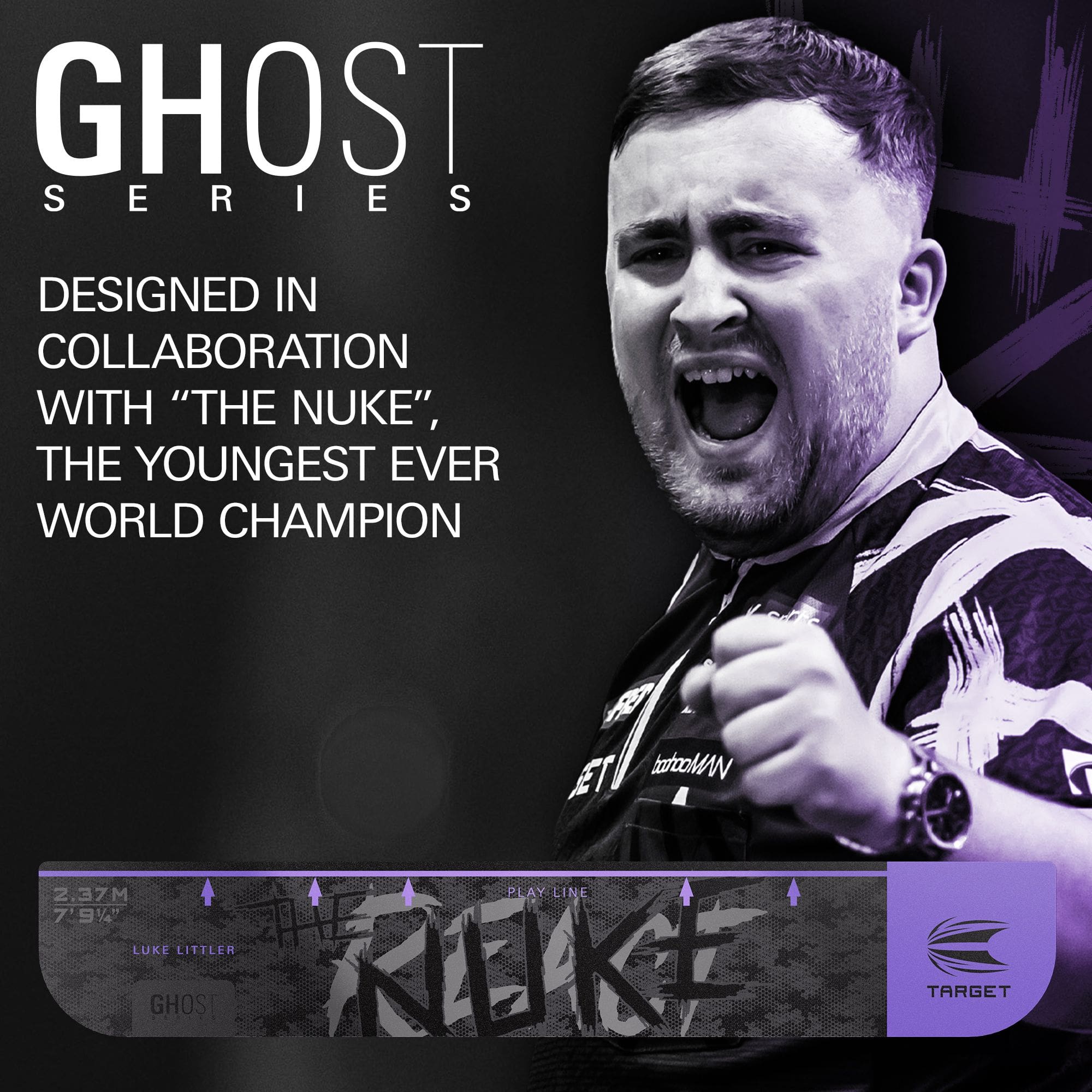 Línea de lanzamiento de objetivo Serie fantasma Línea de lanzamiento de Luke Littler Zu sehen ist die Target Throw Line Ghost-Series Luke Littler Abwurflinie. Diese Abwurflinie dient als Markierung für präzises Dartspiel.