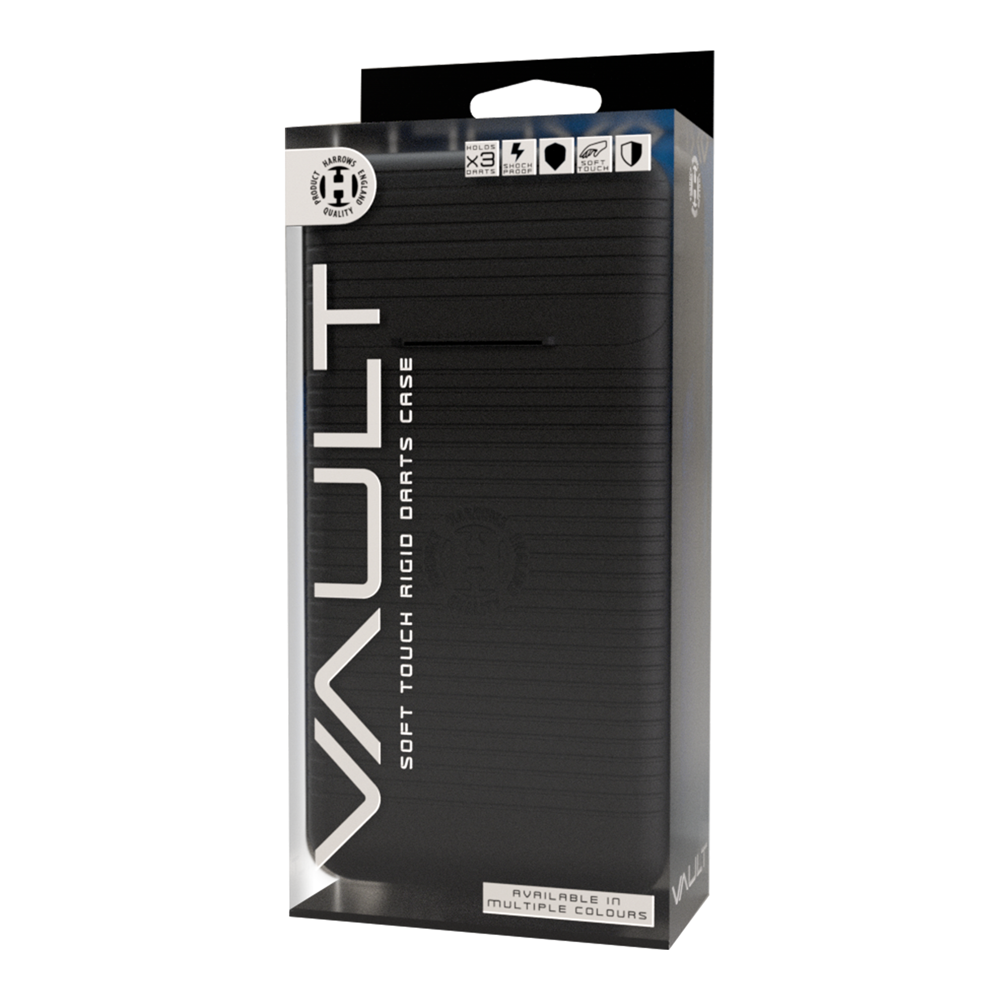 Estuche para dardos Harrows Vault Zu sehen ist das Harrows Vault Dartcase. Es handelt sich um ein robustes Etui zur sicheren Aufbewahrung von Darts.