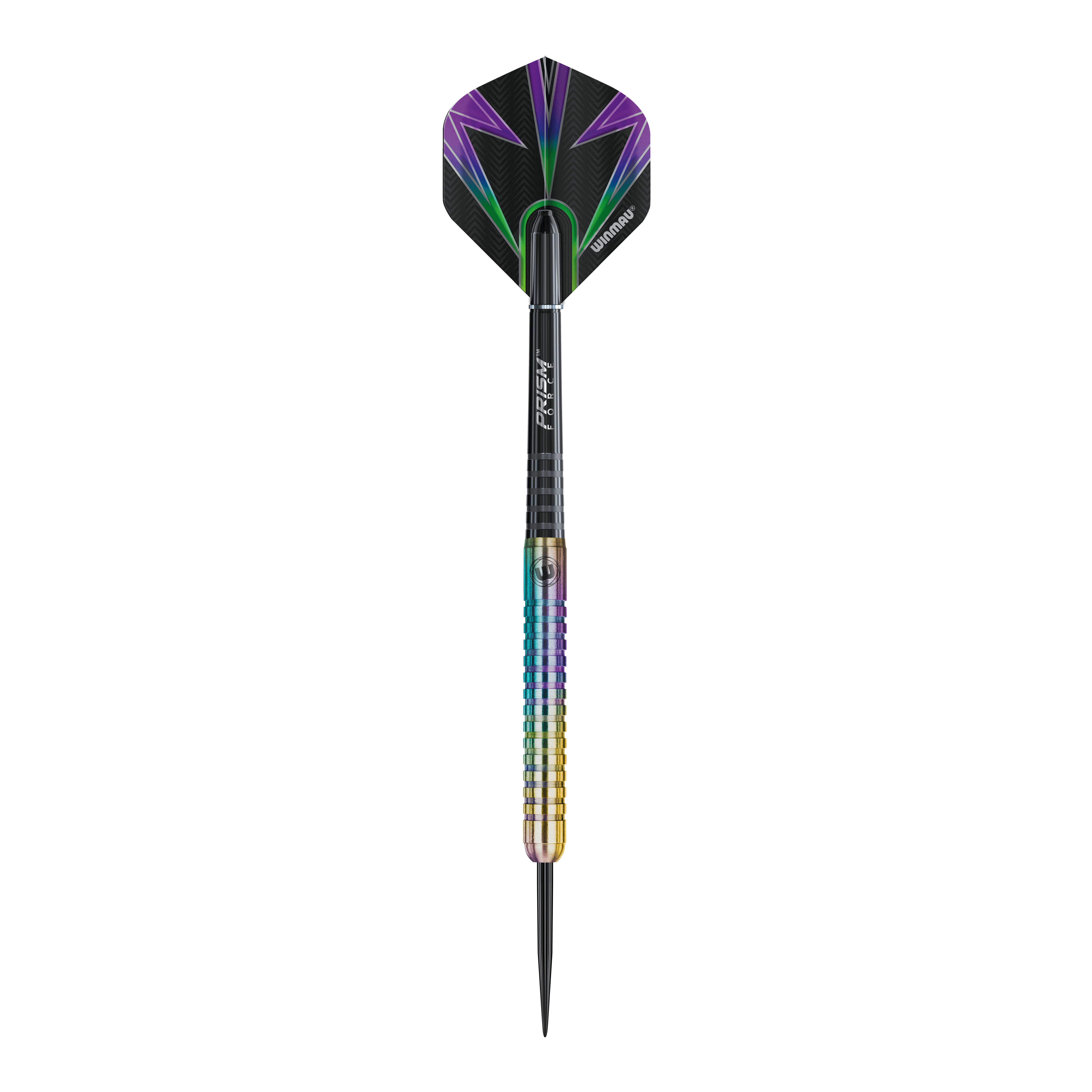 Dardos de acero Winmau Foxfire Urban Hier sieht man einen Winmau Foxfire Urban Steeldart einzeln. Die Struktur und das Design stechen hervor.
