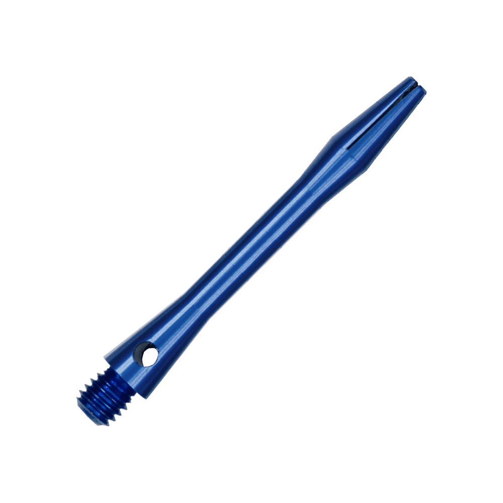 Ejes de aluminio - Azul Ein einzelner blauer Aluminiumschaft ist im Bild zu erkennen. Er ist passend für handelsübliche Dartpfeile.