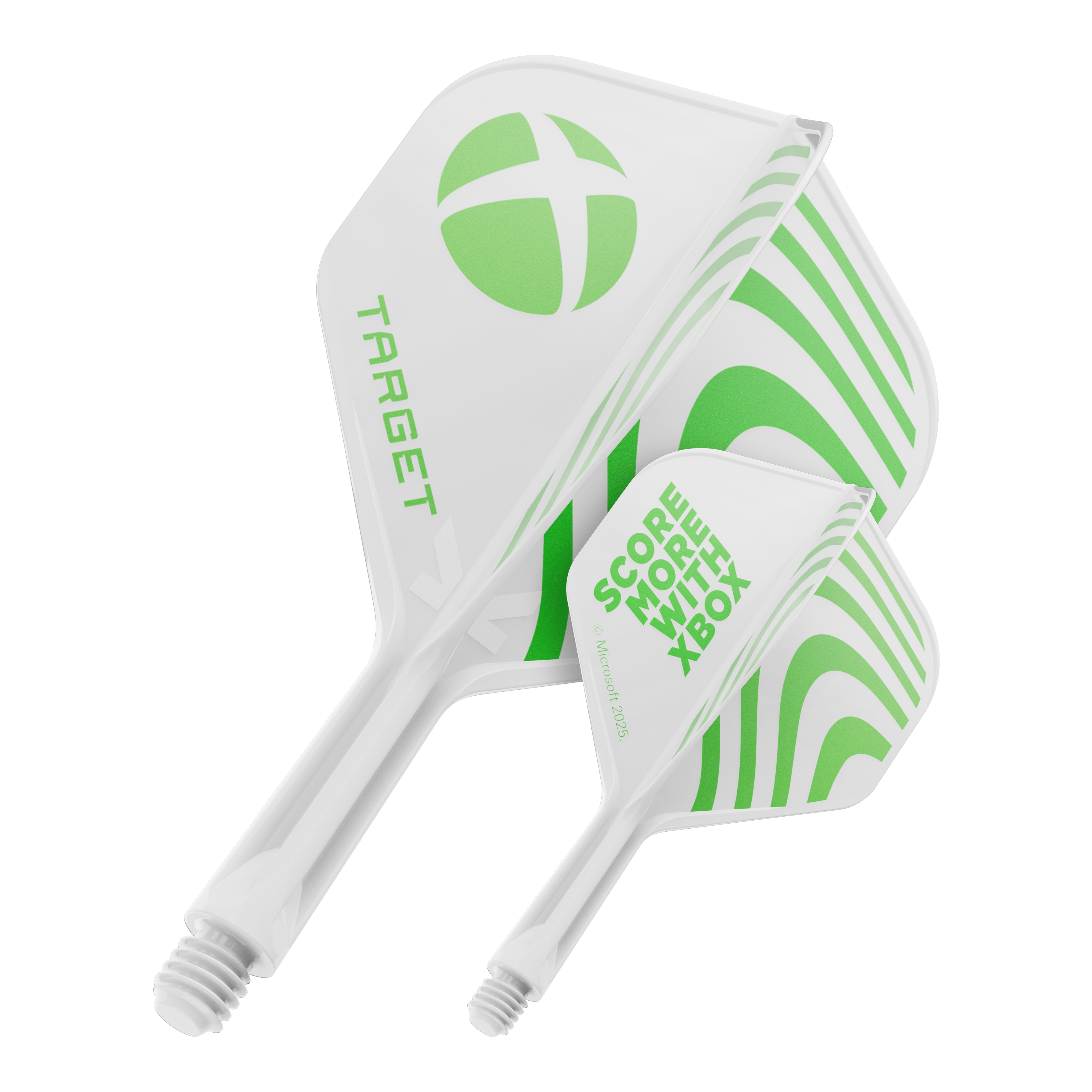 Plumas estándar Target Xbox K-Flex No2 - Blancas Das Bild zeigt ein Dart Flight mit dem Dateinamen 410610_Target_Xbox_KFlex_No2_Standard_Flights_19mm_1. Es handelt sich um ein Standard Dart Flight.