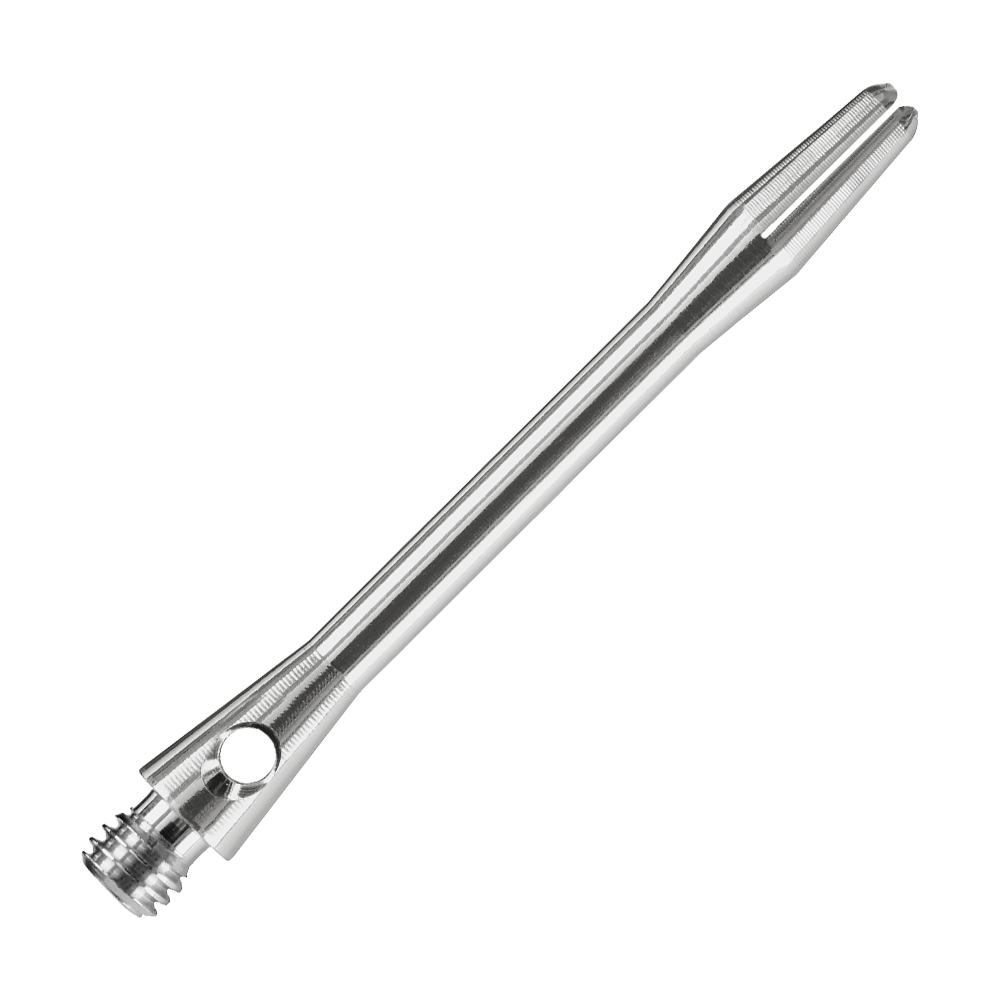 HR371_Harrows_Keramic_Shafts_Gun_Metal_47mm_2 Dies ist ein Harrows Keramic Shaft in der Farbe Gun Metal. Der Schaft hat ein schlankes, glänzendes Design aus Metall.