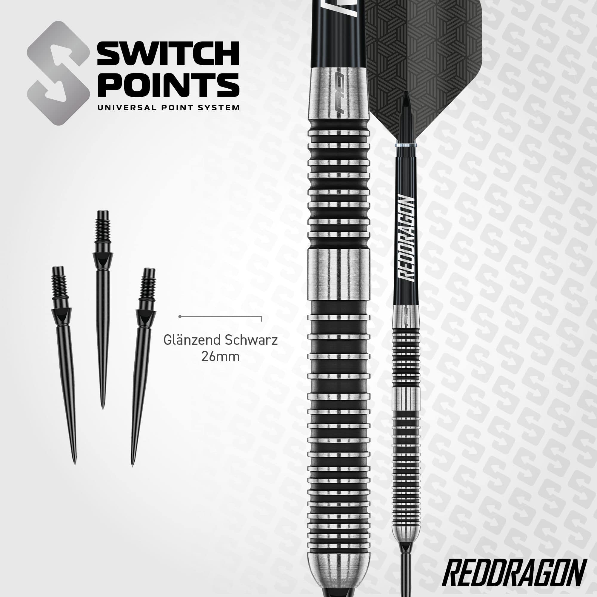 Dardos de acero Red Dragon Pegasus Switch Point Die Red Dragon Pegasus Switch Point Steeldarts sind moderne Dartpfeile. Sie eignen sich ideal für anspruchsvolle Dartspieler.