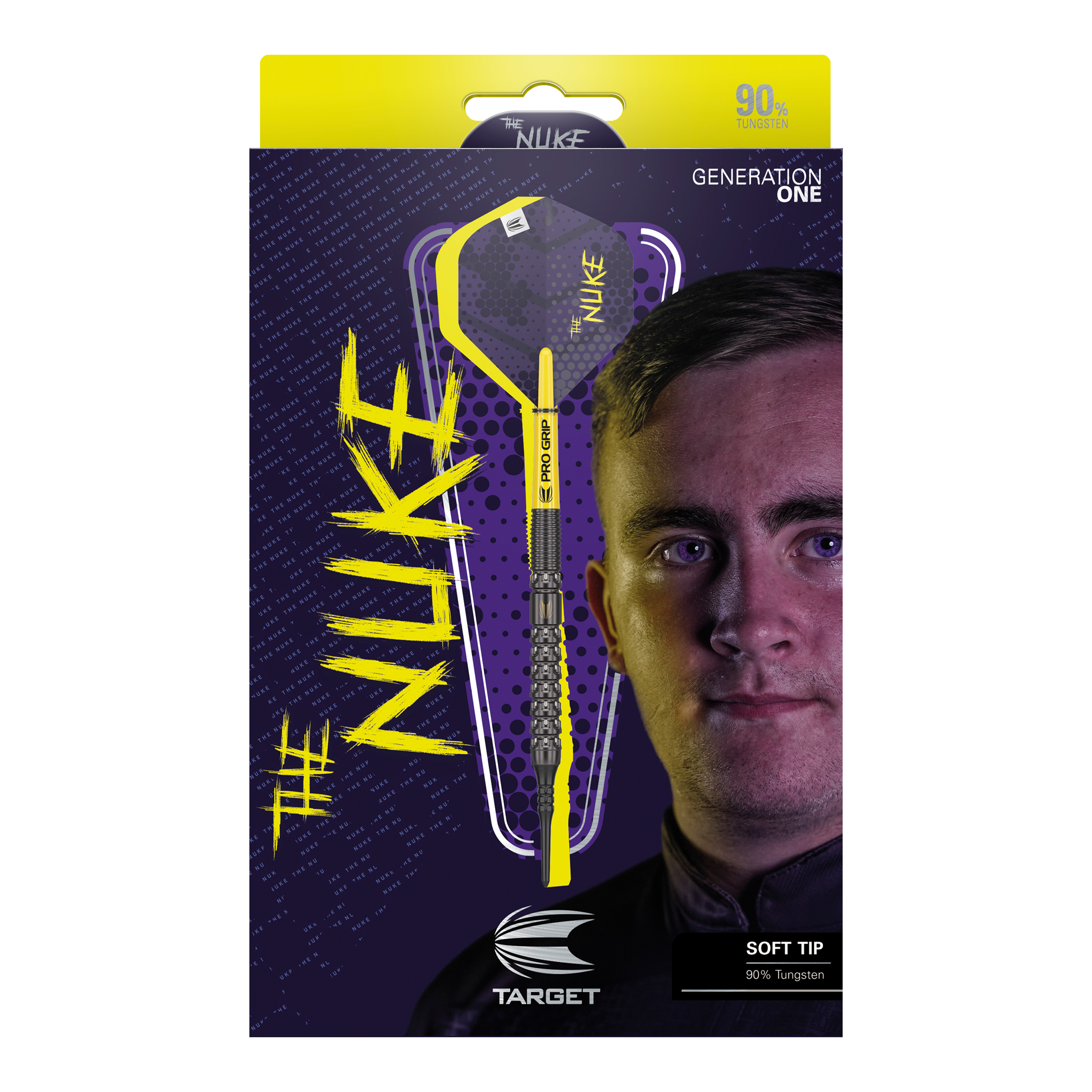 Dardos blandos Target Luke Littler GEN1 - 19 g Das Bild zeigt ein Dart-Produkt. Auf dem Bild ist '210324_Target_Luke_Littler_GEN1_Softdarts_3_(1)' als Dateiname angegeben.