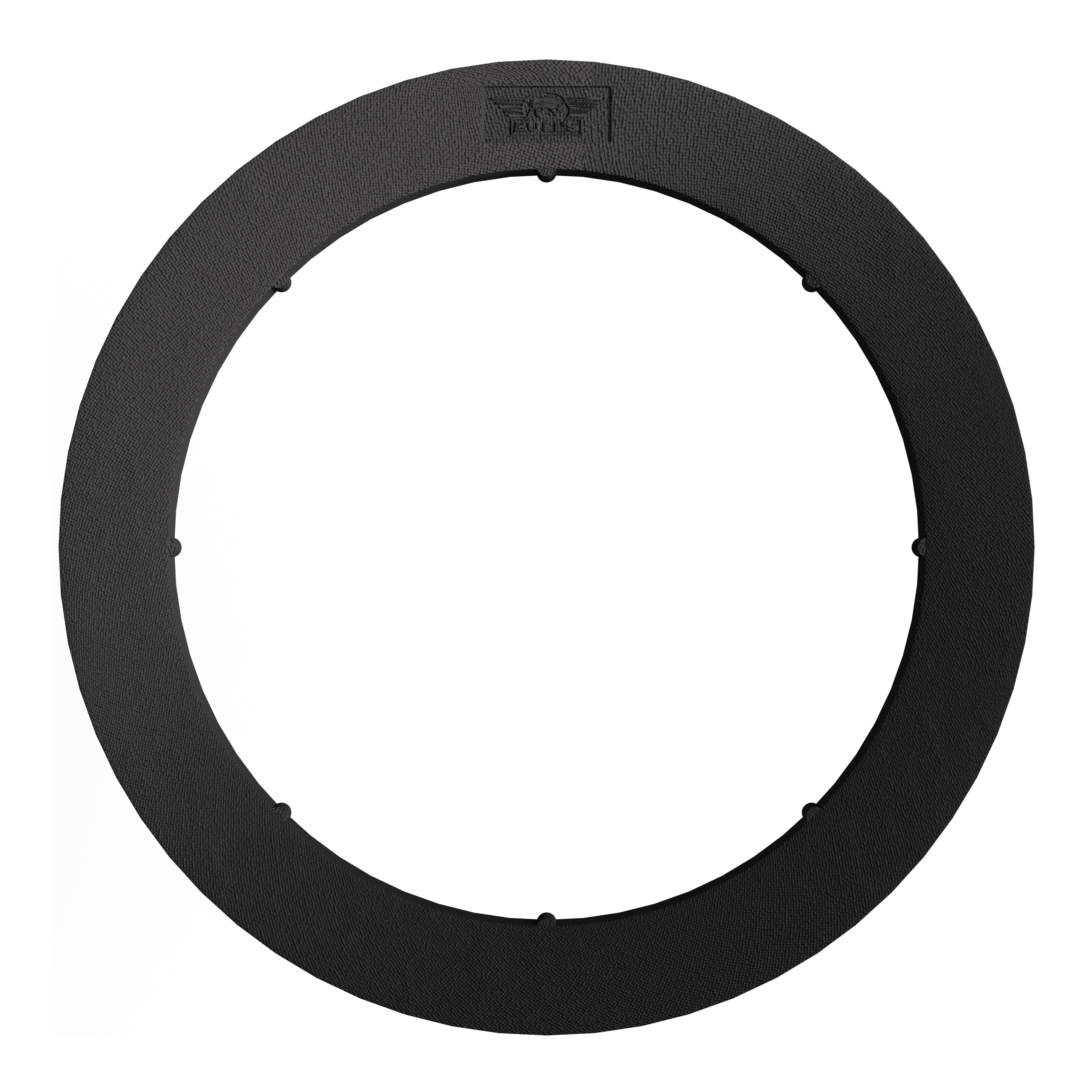 Sistema de iluminación envolvente Lumo Light de Bulls NL Das Bild zeigt das Produkt 'Bulls NL Lumo Light Surround Beleuchtungssystem'. Es handelt sich um einen runden, schwarzen Ring, der zur Beleuchtung eines Dartboards verwendet wird.