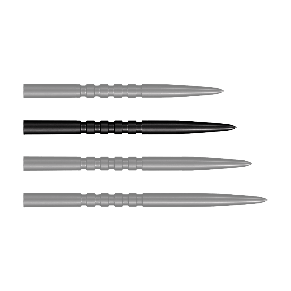Puntas de dardos Shot Grip Point de acero - Negras Zu sehen sind schwarze Steeldartspitzen. Dies ist das Modell Grip Point in 35 mm Länge.