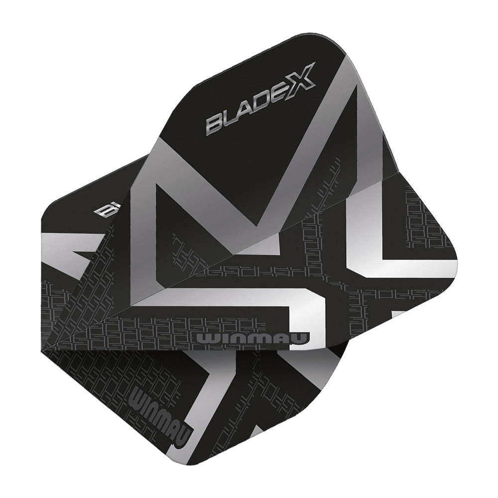 Plumas estándar Winmau Prism Delta Blade X Metallic Silver No2 Das Bild zeigt die Winmau Prism Delta Blade X Metallic Silver No2 Standard Flights. Diese Flights haben ein auffälliges, silbernes Design.