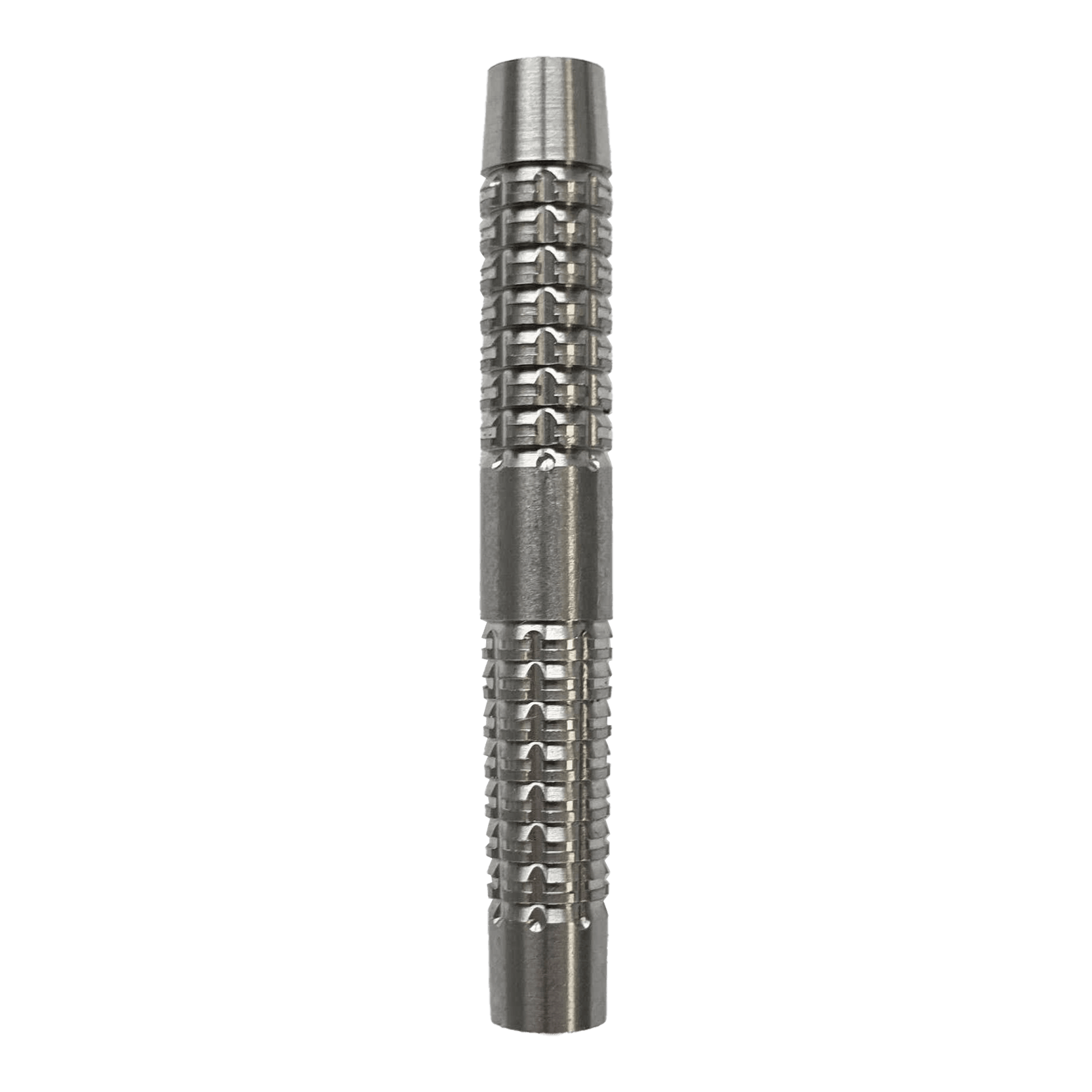 Barriles de dardos blandos McDart SilverGrip - 20 g Das Bild zeigt ein silbernes Dartbarrel mit einem strukturierten Griffmuster. Es handelt sich um das Produkt "McDart SilverGrip Softdart Barrels - 20g".