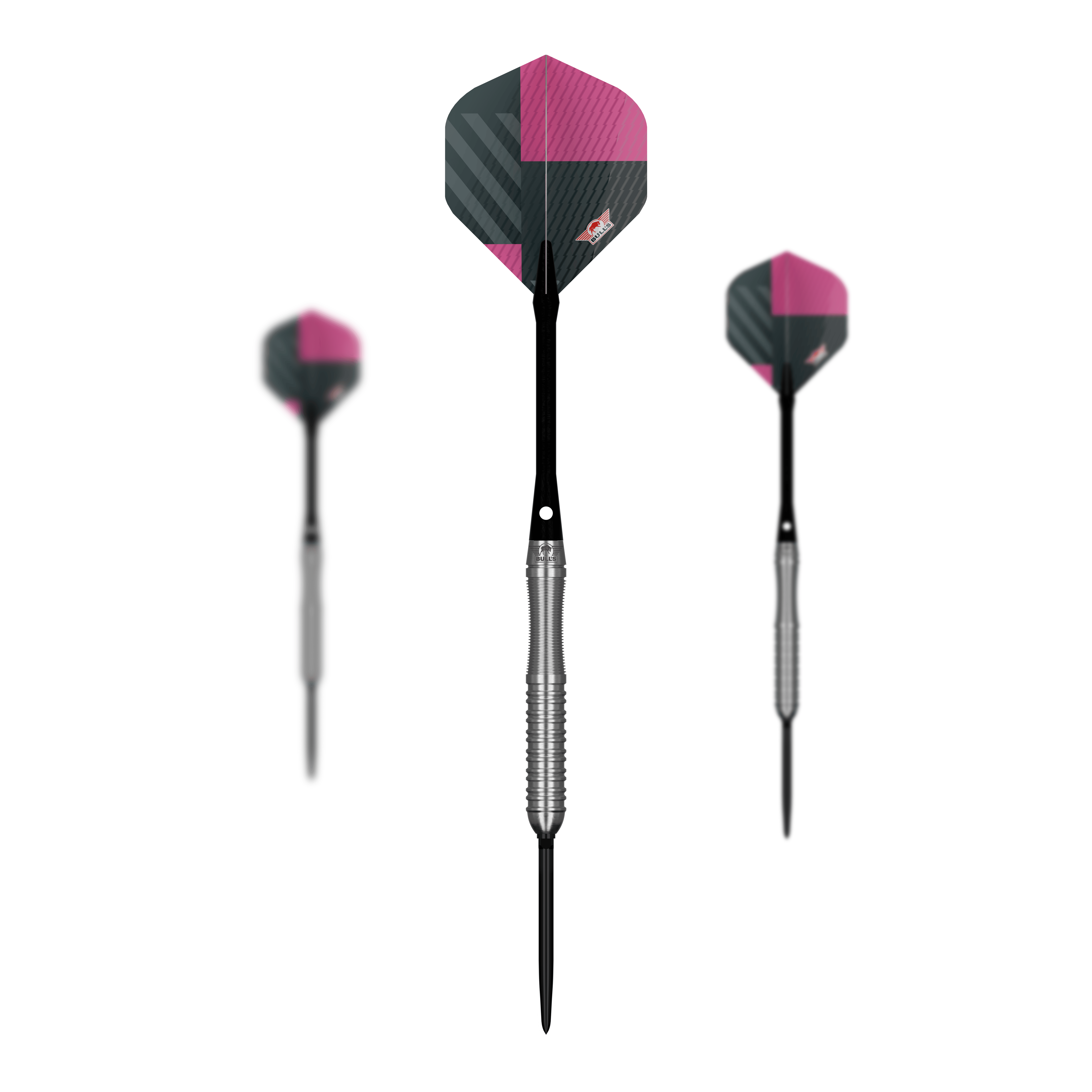 Dardos de acero convertibles Bulls NL Volt Pink Abgebildet ist das Set Bulls NL Volt Pink Convertible Point Steeldarts. Die Darts sind besonders auffällig.