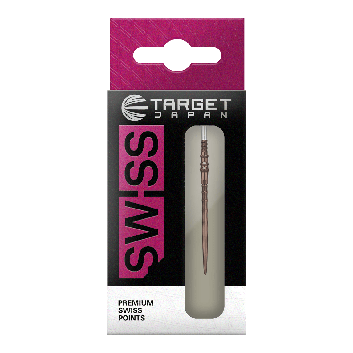 Puntas Steldart de punta suiza premium Target Japan - Sílice Das Bild zeigt die Target Japan Premium Swiss Point Steldartspitzen - Silica. Diese hochwertigen Steeldartspitzen sind in einer detaillierten Nahaufnahme dargestellt.
