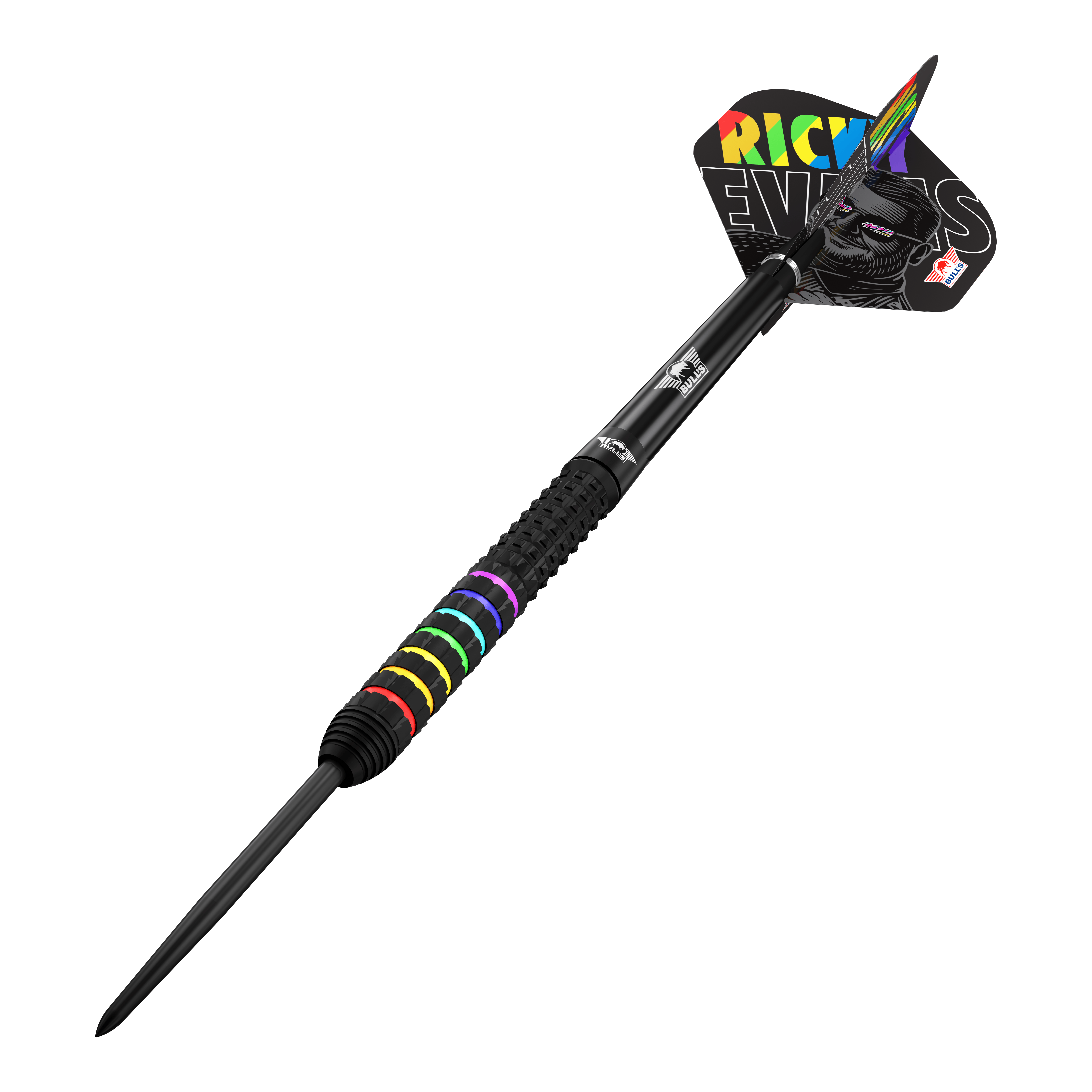 Dardos de acero Bulls NL Ricky Evans Rapid 95 Das Bild zeigt die Bulls NL Ricky Evans Rapid 95 Steeldarts mit 23 Gramm. Die Steeldarts haben ein stilvolles Design und sind für das Dartspiel geeignet.