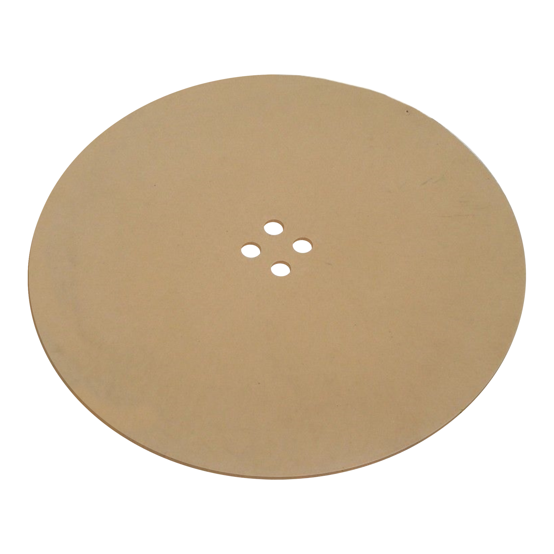 Repuesto para Karella E-Master Das Bild zeigt eine runde, braune Gummimatte. In der Mitte befinden sich fünf kleine, kreisförmige Löcher.