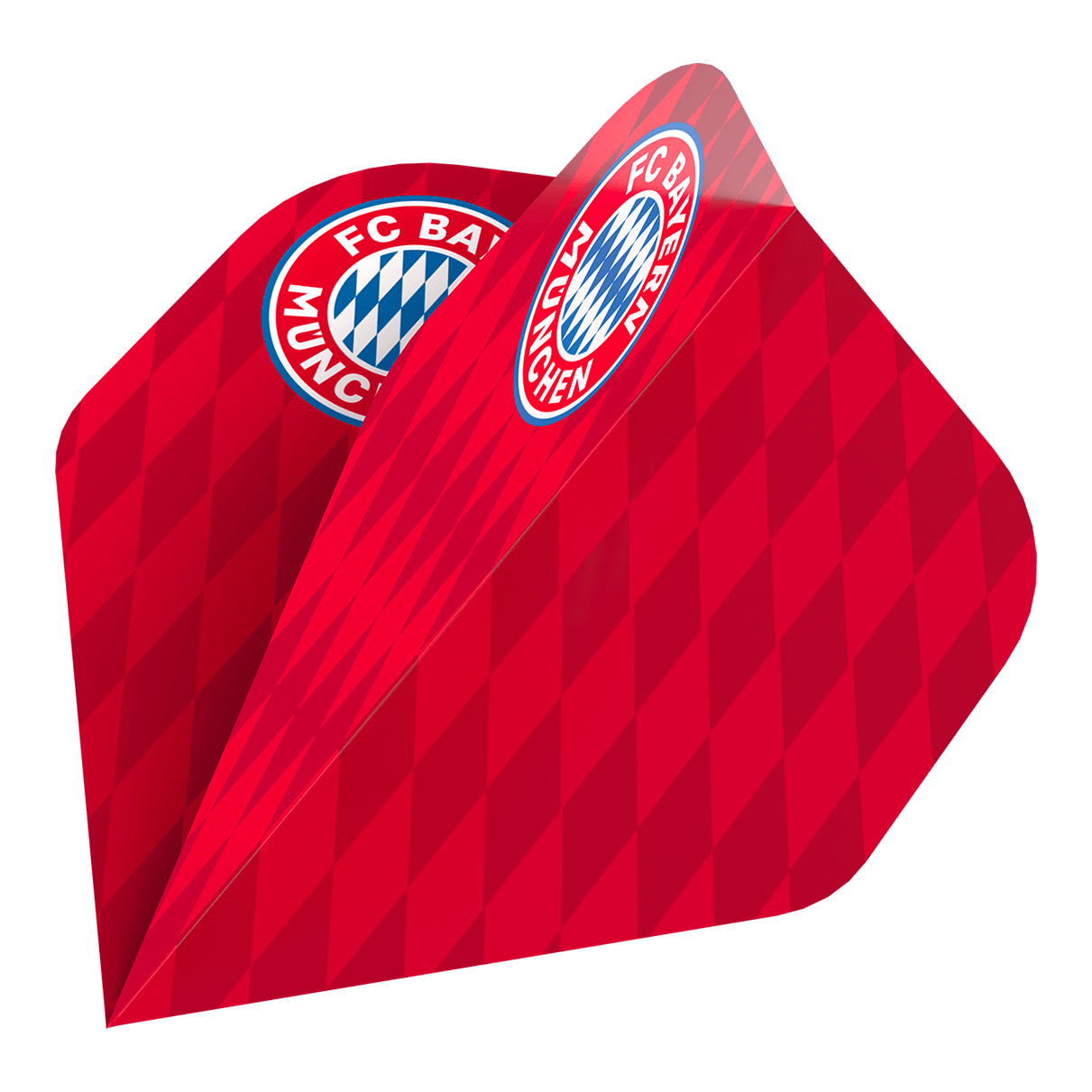 Colección de vuelo Bulls FC Bayern Munich - 5 sets Das Bild zeigt die Bulls FC Bayern München Flight Collection - 5 Satz. Es sind fünf Flights im Stil des Fußballvereins FC Bayern München abgebildet.