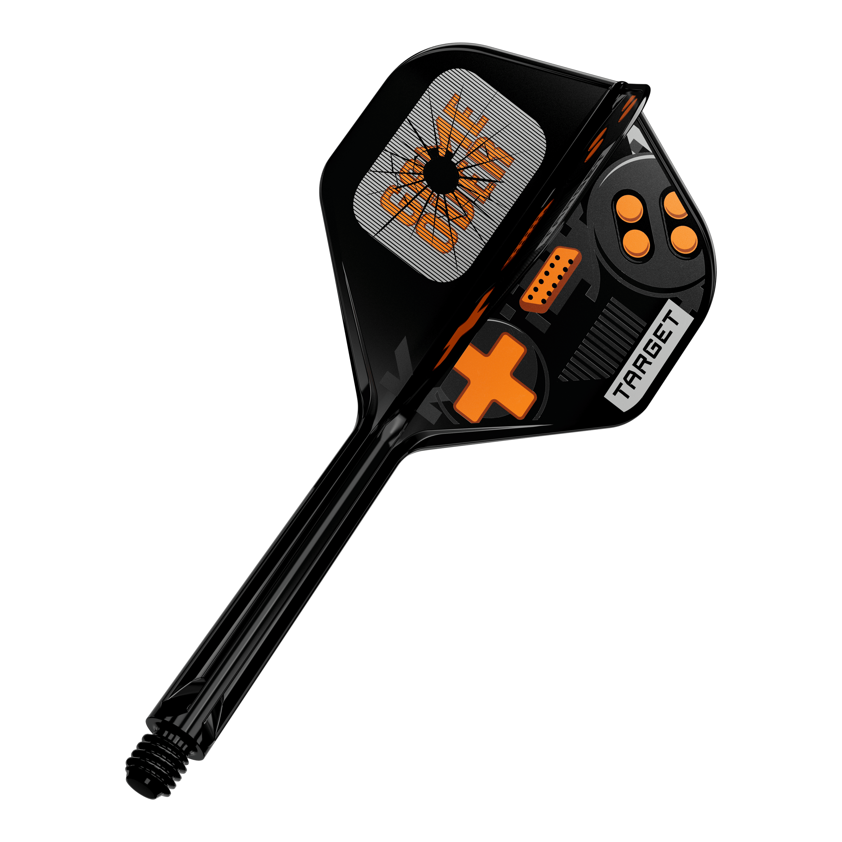 Target K-Flex Juego Terminado No2 Vuelos Estándar Abgebildet ist ein Produkt mit dem Namen 410581_Target_K-Flex_GameOver_No2_Standard_Flights_33mm_1. Es handelt sich um ein Zubehörteil für Darts, vermutlich ein Dart-Flight.