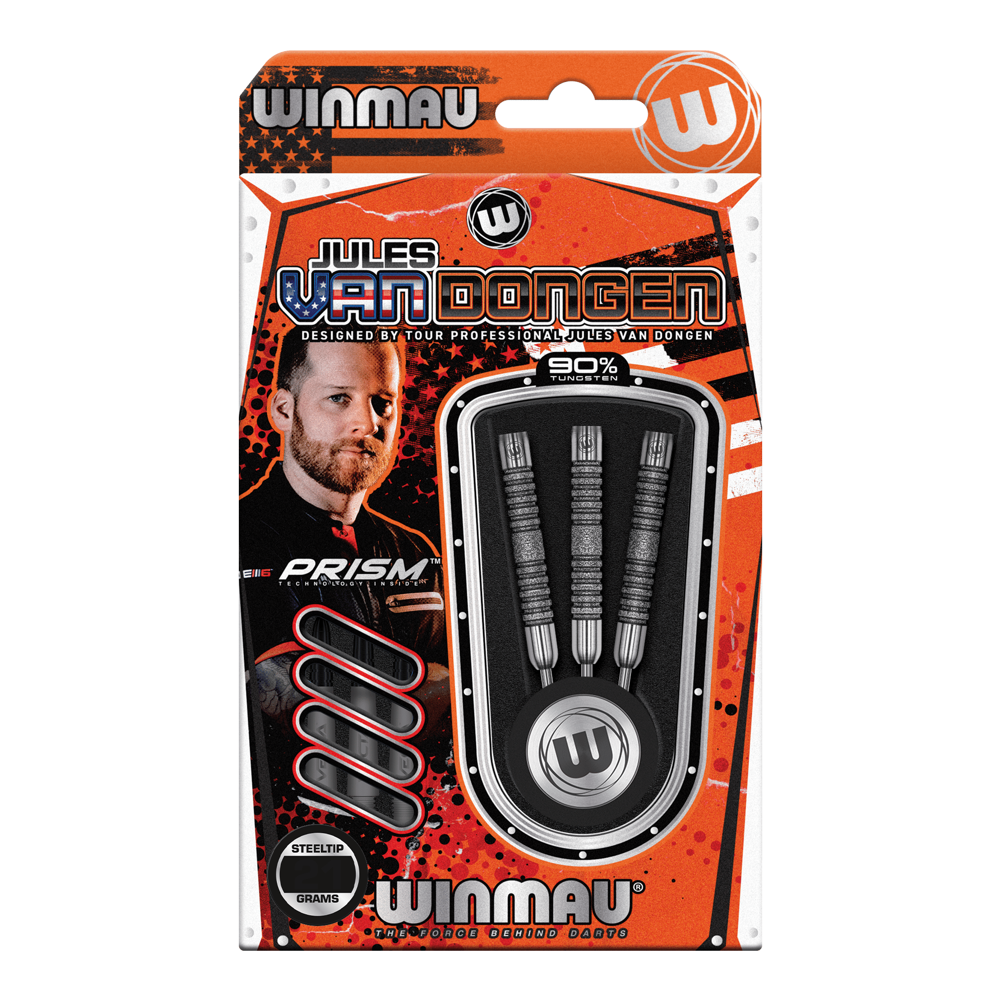 Dardos de acero Winmau Jules Van Dongen - 22 g