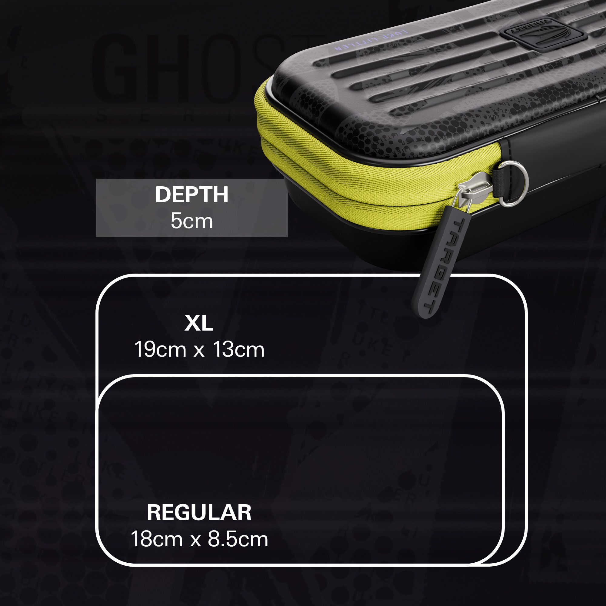 Estuche de dardos Luke Littler de la serie Takoma Ghost Das Foto zeigt das Takoma Ghost Series Luke Littler Dartcase. Dieses Dartcase eignet sich perfekt zum Transport und zur Aufbewahrung von Darts.