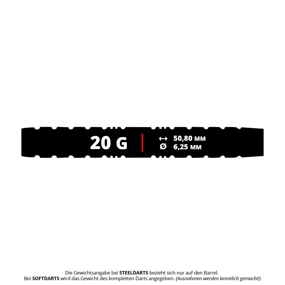 Auf dem Bild befindet sich Red Dragon Paradym Gold Parallel Softdarts - 20g. Es handelt sich um goldfarbene Softdarts mit parallelem Barrel und einem Gewicht von 20 Gramm.