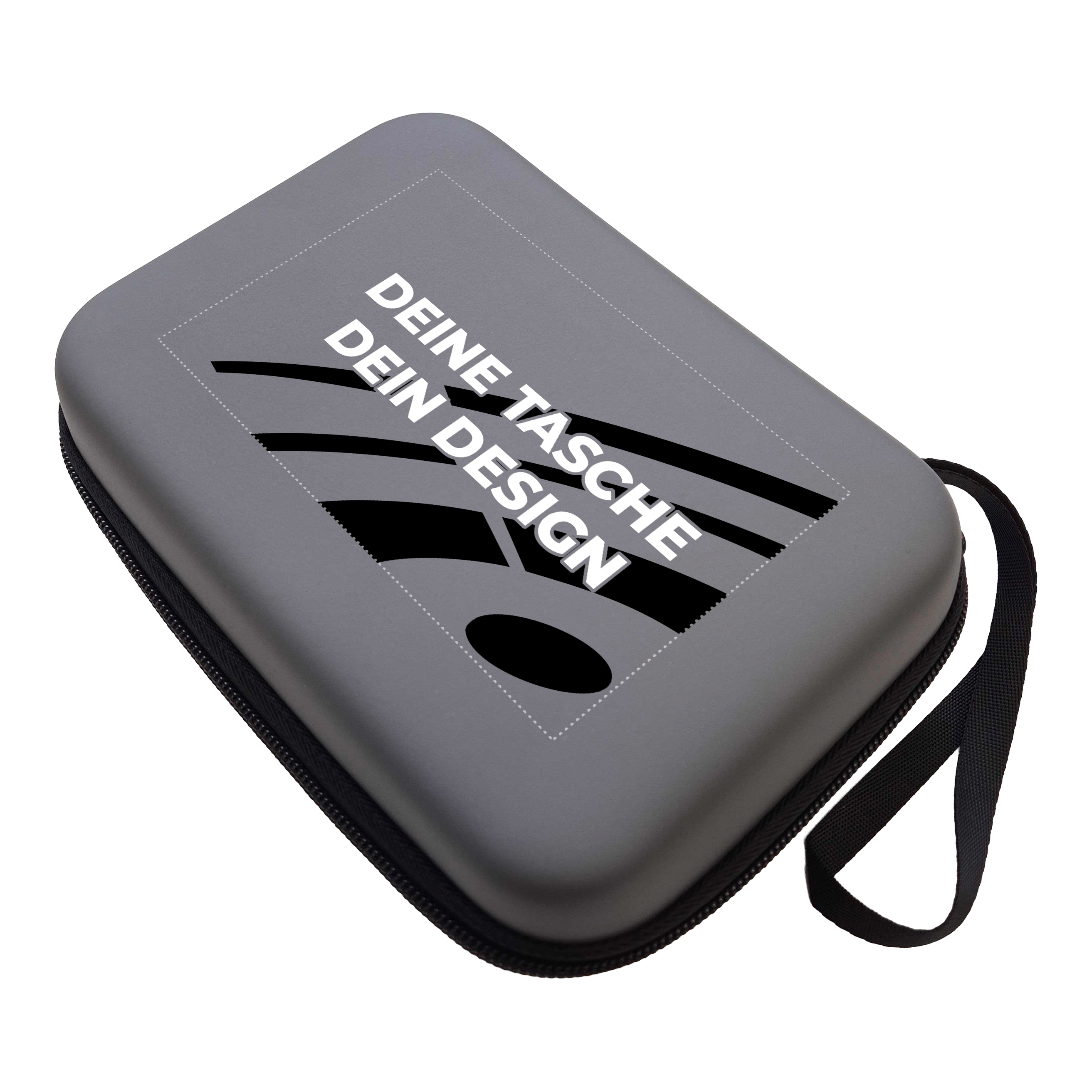 Estuche para dardos System-4 con tu diseño Zu sehen ist ein McDart System4 Dartcase in Grau. Das Etui befindet sich in geschlossener Ansicht.