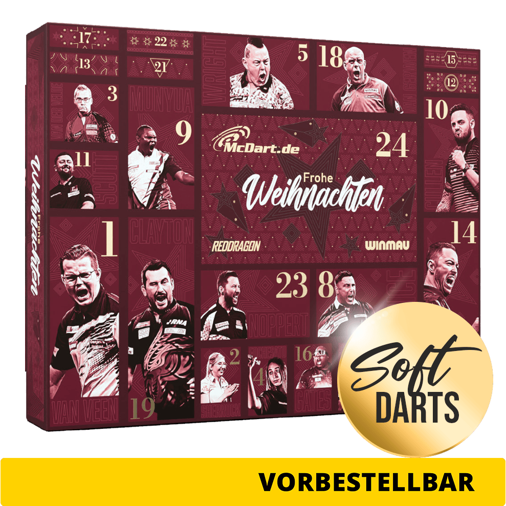 Calendario de Adviento Premium McDart 2026 para jugadores de dardos blandos Calendario de Adviento Premium McDart 2026 para jugadores de dardos blandos
