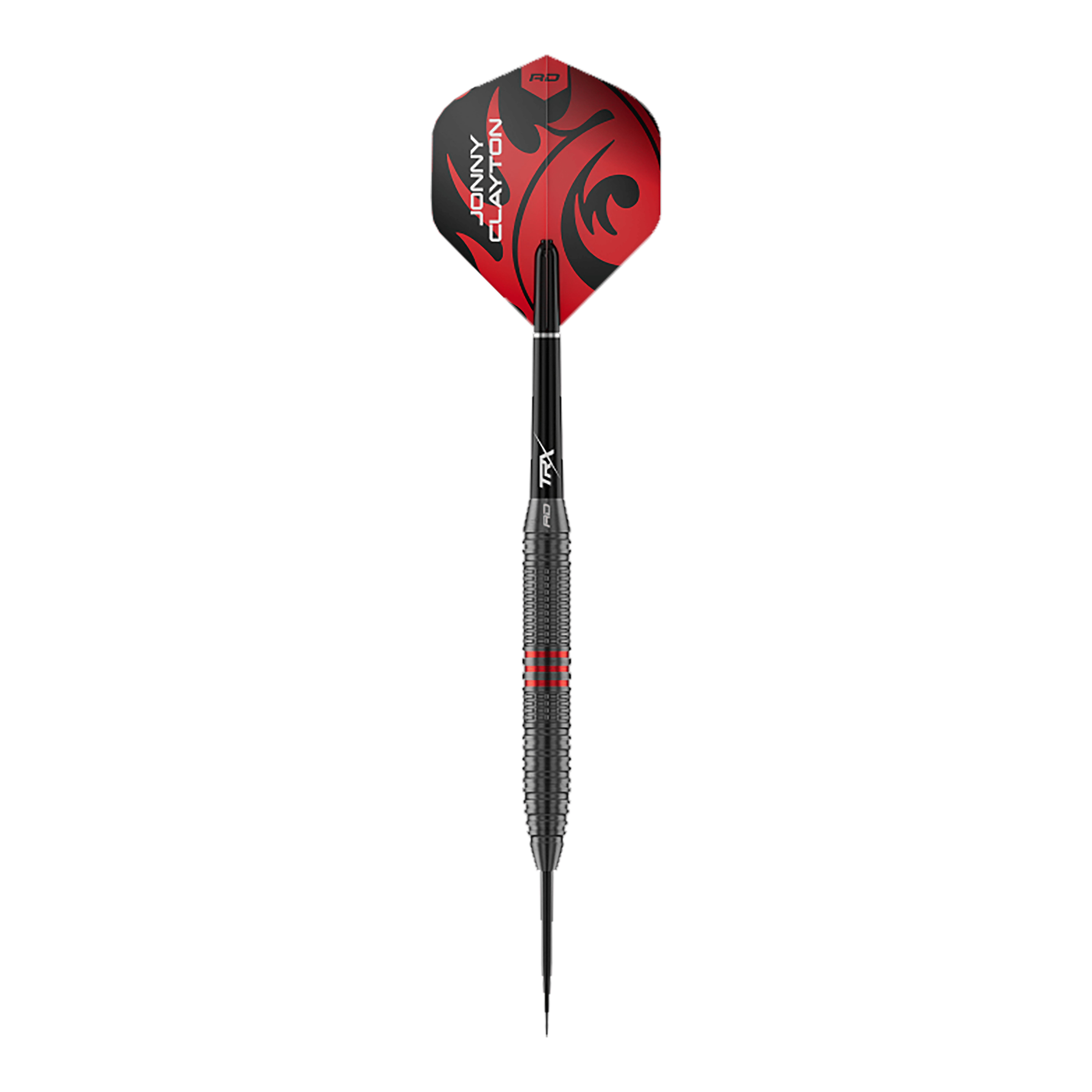 Dardos de acero Red Dragon Jonny Clayton Core Brass - 21 g Abgebildet ist ein einzelner Red Dragon Jonny Clayton Core Brass Steeldart mit 21g Gewicht. Der Dart zeigt goldene Akzente und ein markantes Griffdesign.