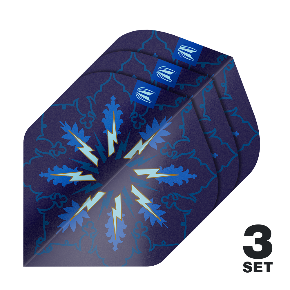 Darstellung der Target ProUltra Phil Taylor Power Gx2 No2 Standard Flights - 3 Sets. Die Flights sind in einem markanten Design gestaltet.