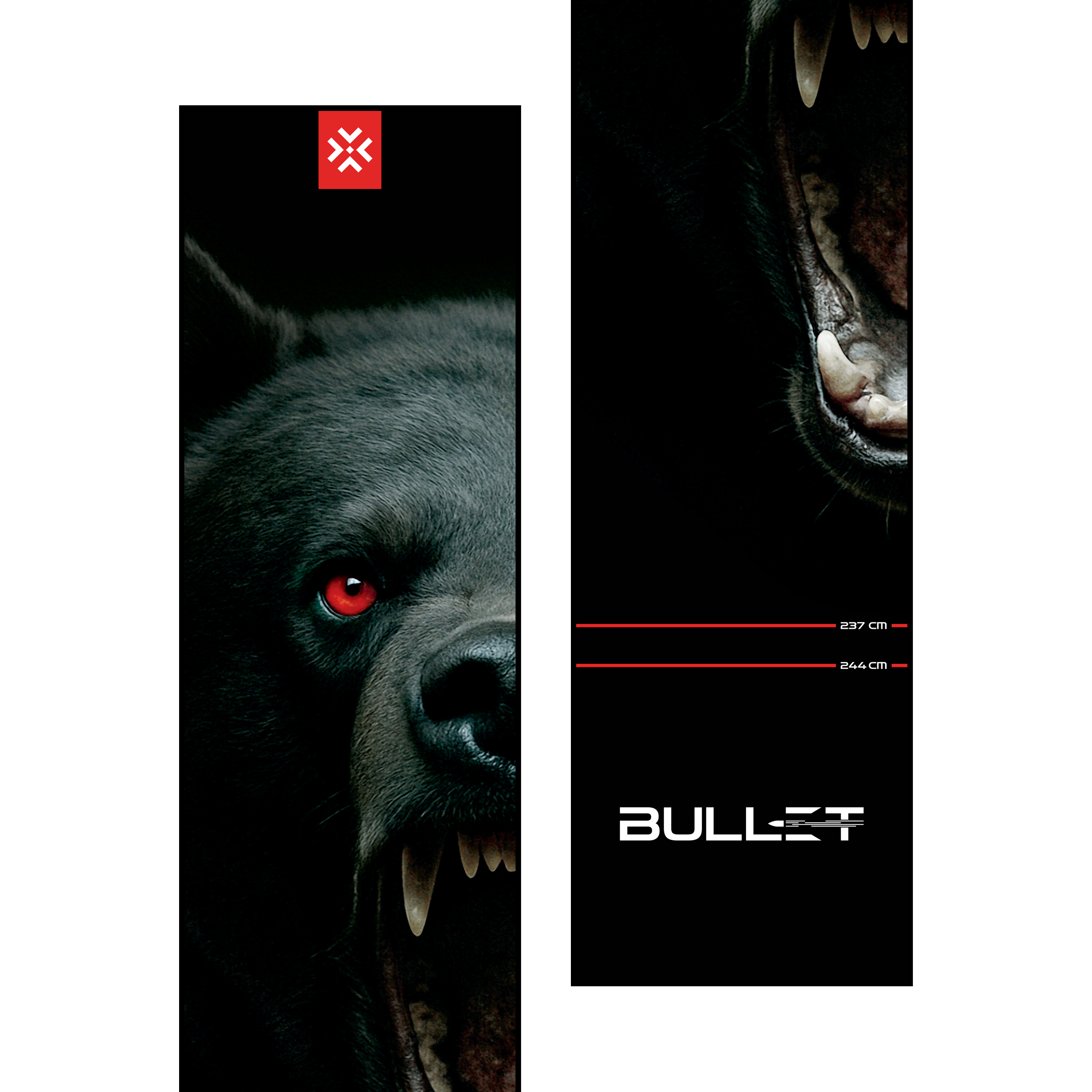 Die Bullet Shred Dartmatte ist auf dem Bild abgebildet. Diese Dartmatte schützt den Boden und markiert den Wurfbereich beim Dartspielen.