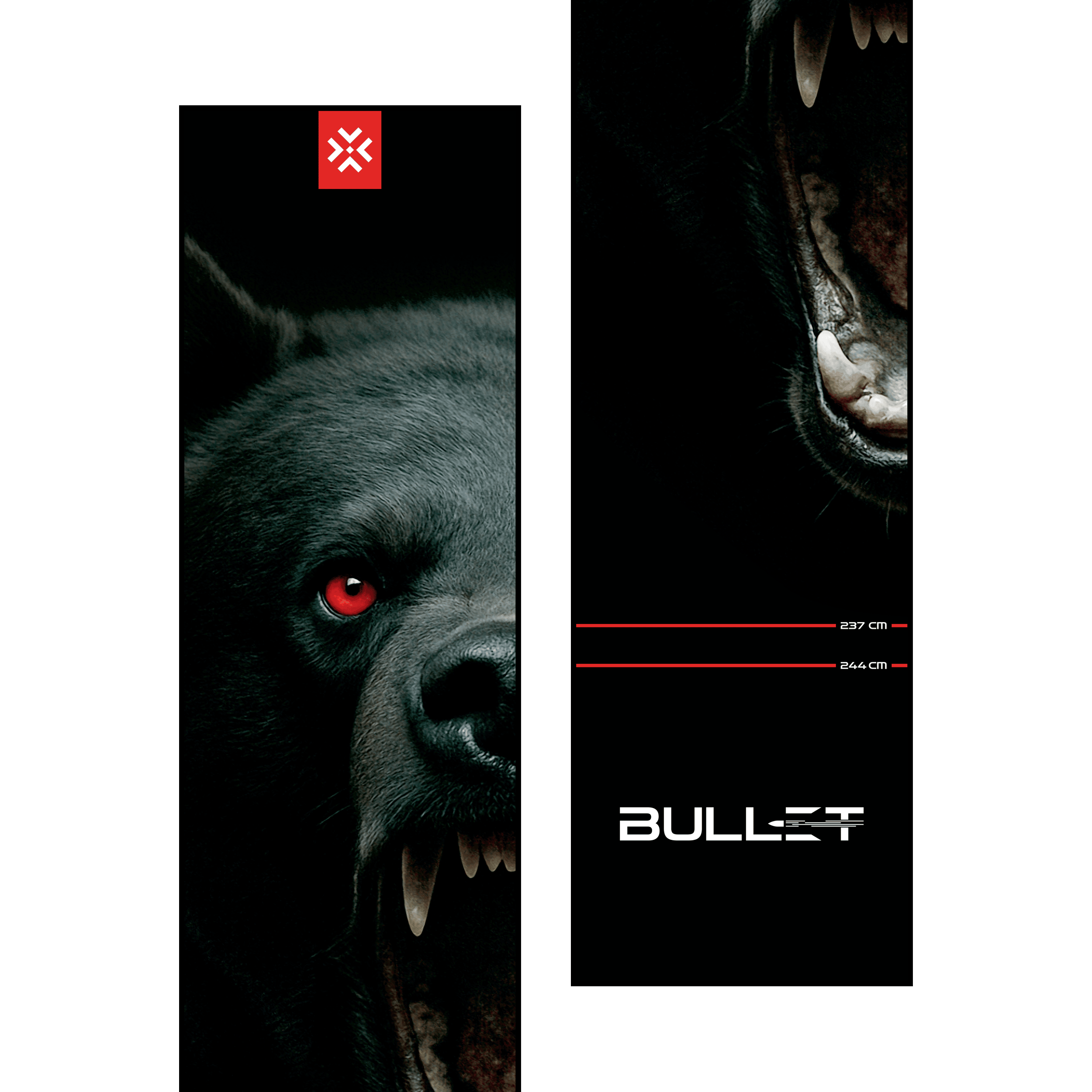 Tapete para dardos Bullet Shred Die Bullet Shred Dartmatte ist auf dem Bild abgebildet. Diese Dartmatte schützt den Boden und markiert den Wurfbereich beim Dartspielen.