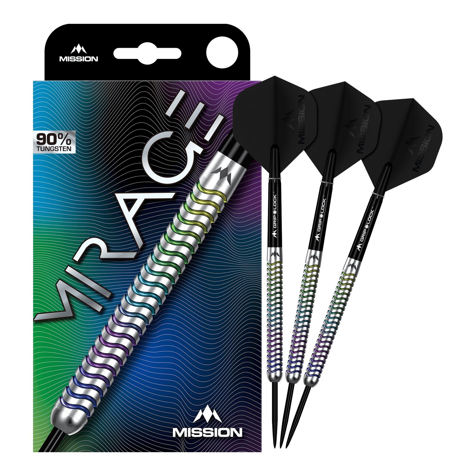 Dardos de acero Mission Mirage Mission Mirage Steeldarts werden auf diesem Bild vollständig dargestellt. Sie sind für Dartspieler geeignet.