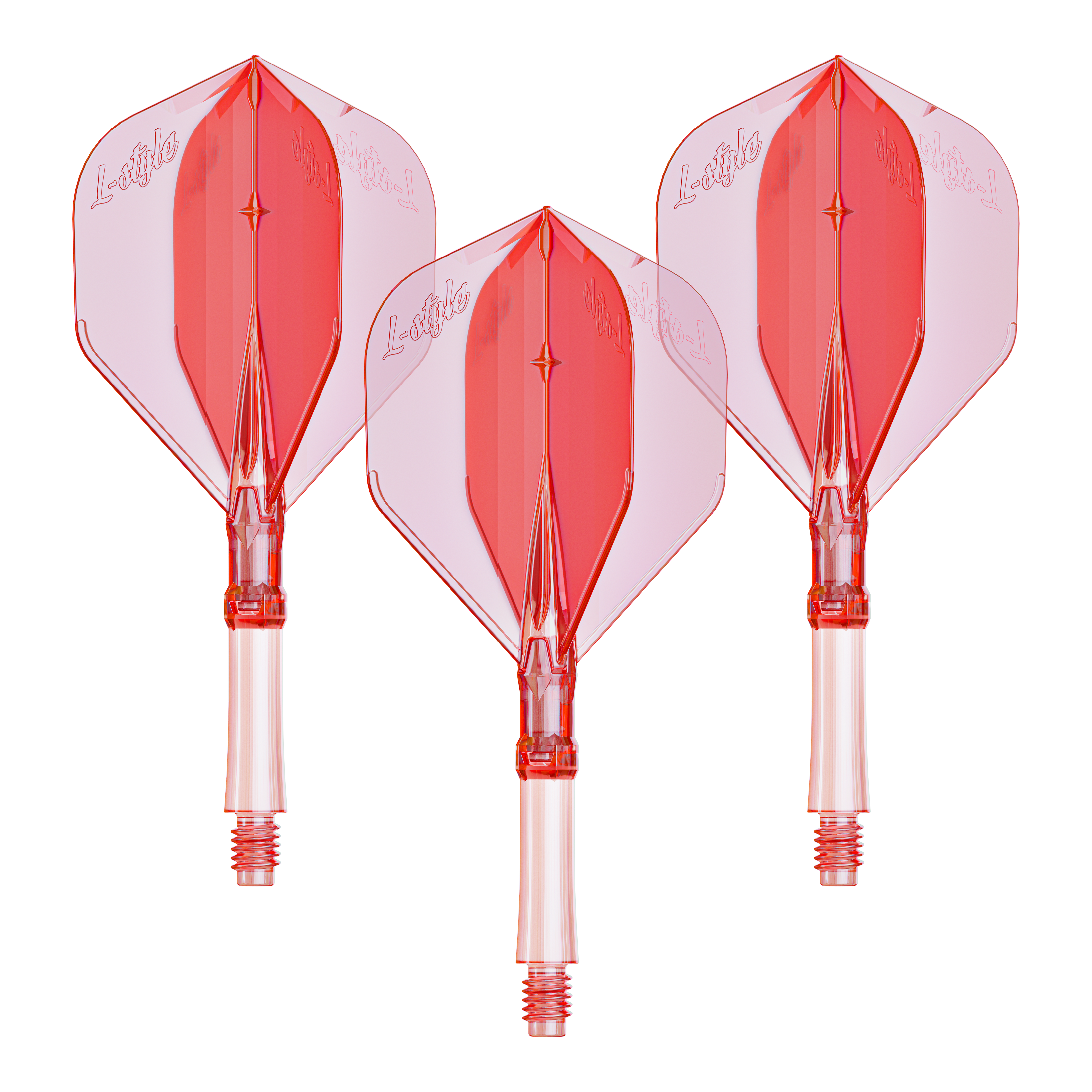 Ein Set mit klar roten Flights für Darts, vermutlich der Größe Medium. Ideal zur Personalisierung von Dartpfeilen.