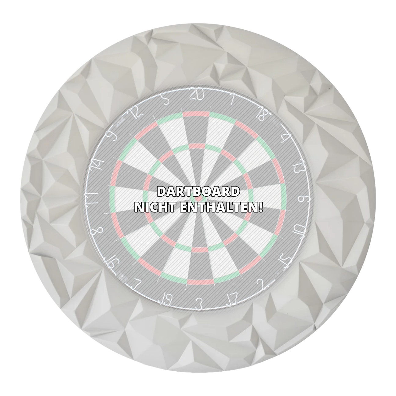 Tablero de dardos 3D Precise 180 Surround Subterra - Gris nórdico Das Foto zeigt das Precise 180 3D Dartboard Surround Subterra in Nordic Grey. Es handelt sich um ein hochwertiges Zubehör für Dartboards, das Schutz und Stil vereint.