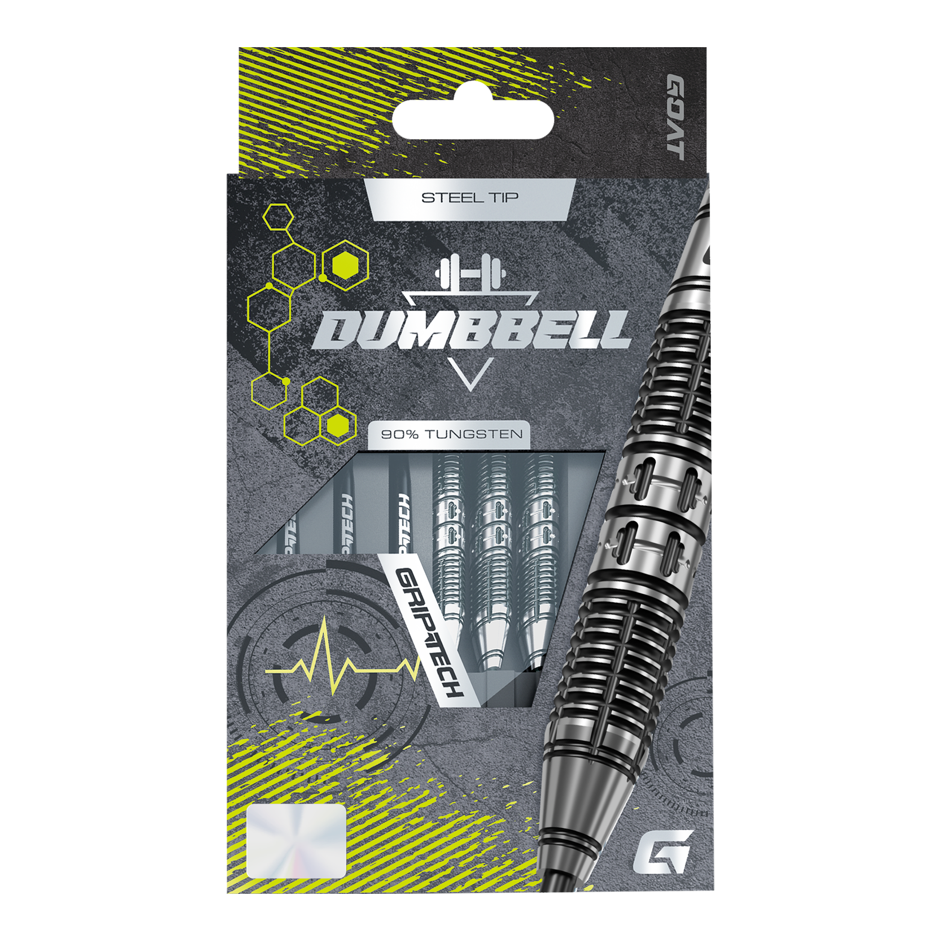 Dardos de acero con mancuernas GOAT Hier sieht man die GOAT Dumbbell Steeldarts. Die Steeldarts besitzen ein unverwechselbares Aussehen.