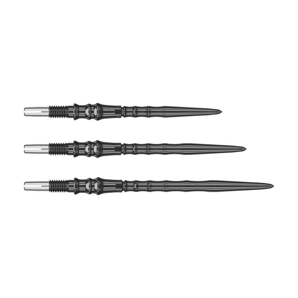 Puntas de dardos de acero Target Japan Premium Swiss Point - Negras Das Bild zeigt die Target Japan Premium Swiss Point Steeldartspitzen in Schwarz. Die Spitzen sind robust und bieten einen sicheren Halt im Board.
