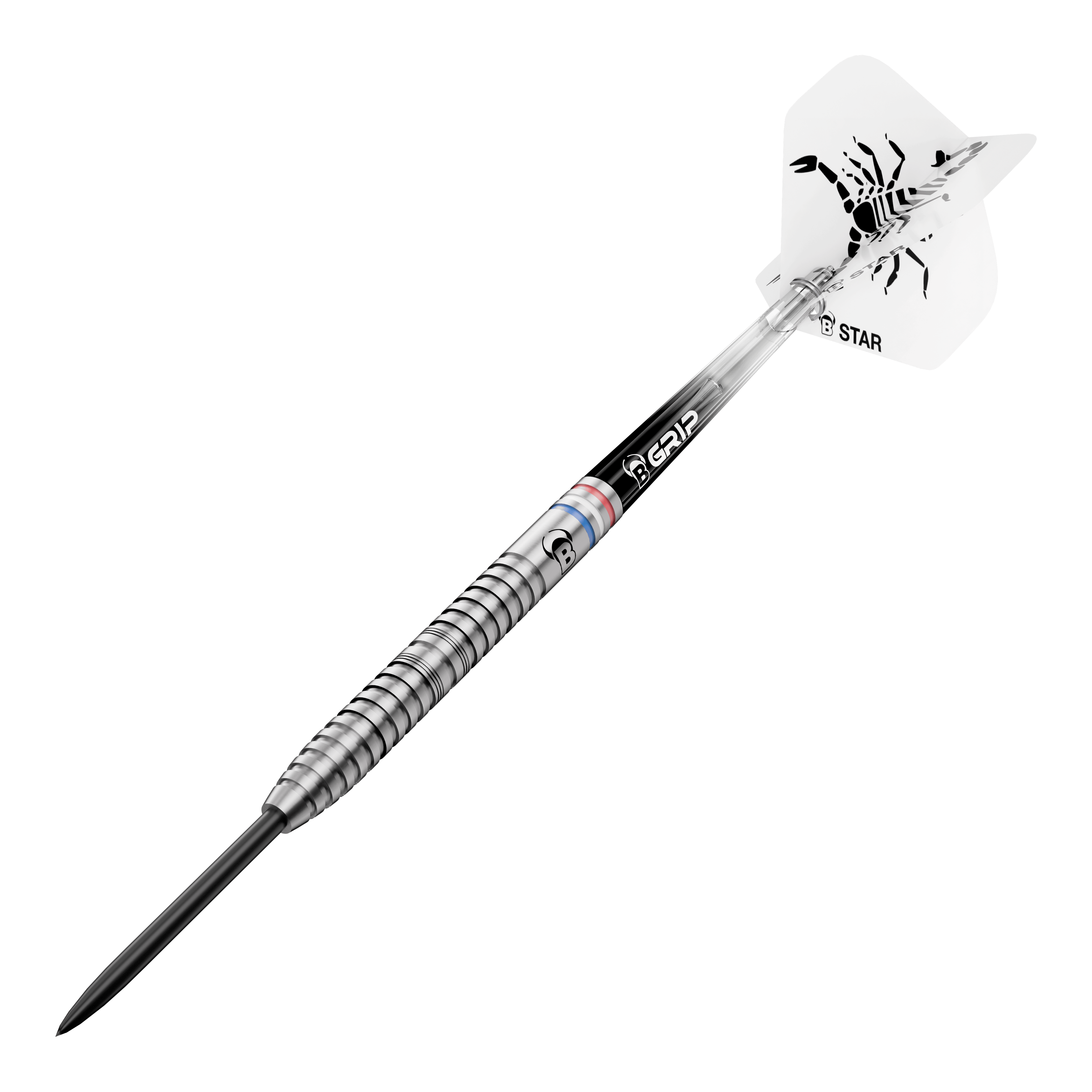 Dardos de acero Bulls Challenger Kendji Steinbach - 23 g Abgebildet sind die Bulls Challenger Kendji Steinbach Steeldarts mit einem Gewicht von 23g. Die Darts haben ein markantes Design und sind speziell für Steeldart-Spieler entwickelt.
