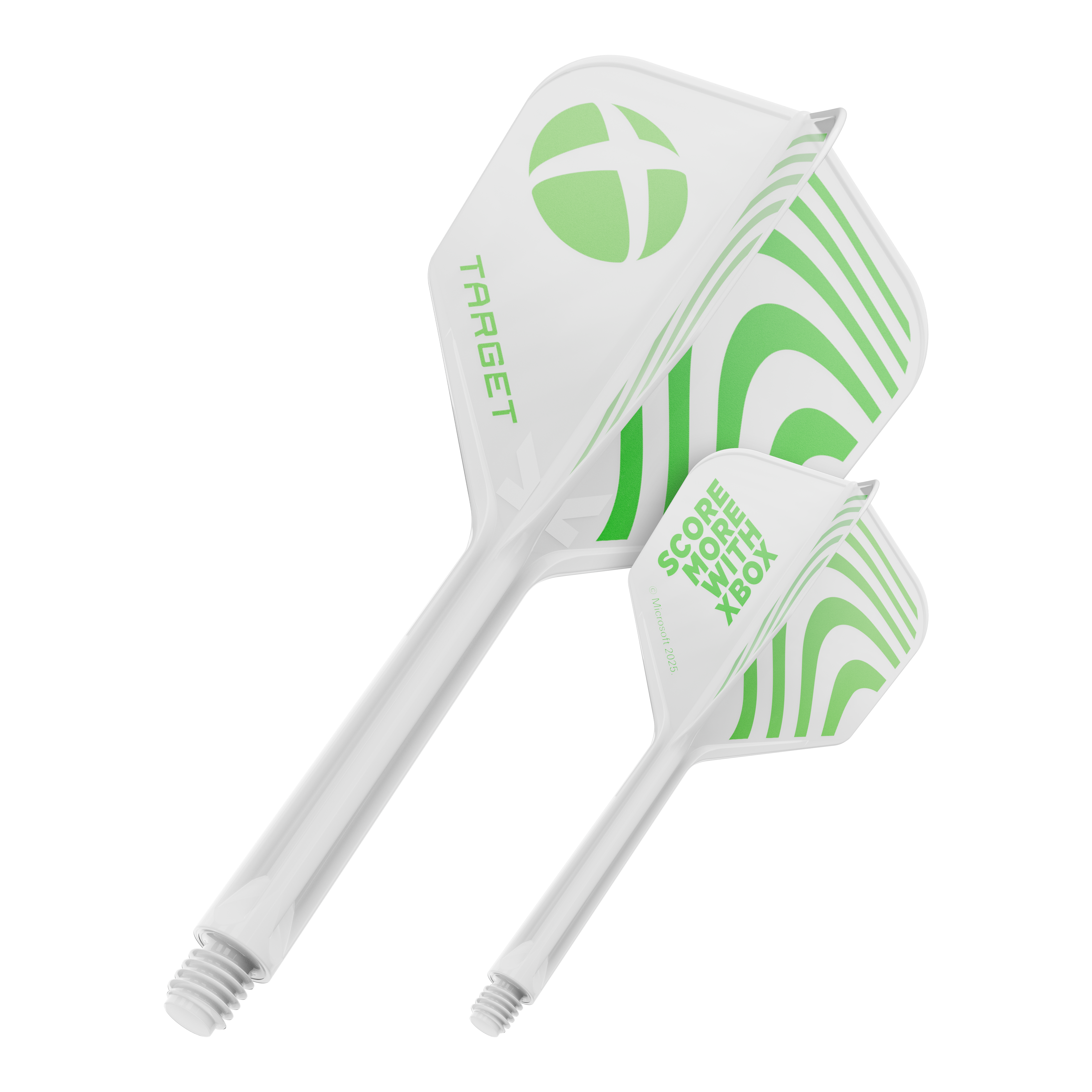 Plumas Target Xbox K-Flex No6 - Blancas Das Bild zeigt wahrscheinlich einen Target Xbox KFlex No6 Flights in der Größe 33mm. Es wird ein einzelnes Dart-Zubehör präsentiert.