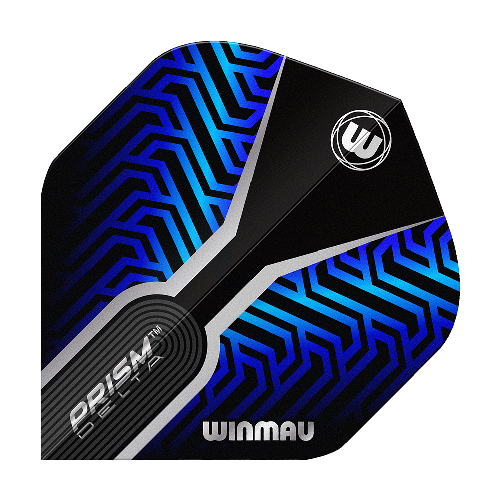 Vuelos estándar Winmau Prism Delta Blue No2 Hier zu sehen sind die Winmau Prism Delta Blue No2 Standard Flights. Die Dart Flights verfügen über ein auffälliges blau-schwarzes Muster.