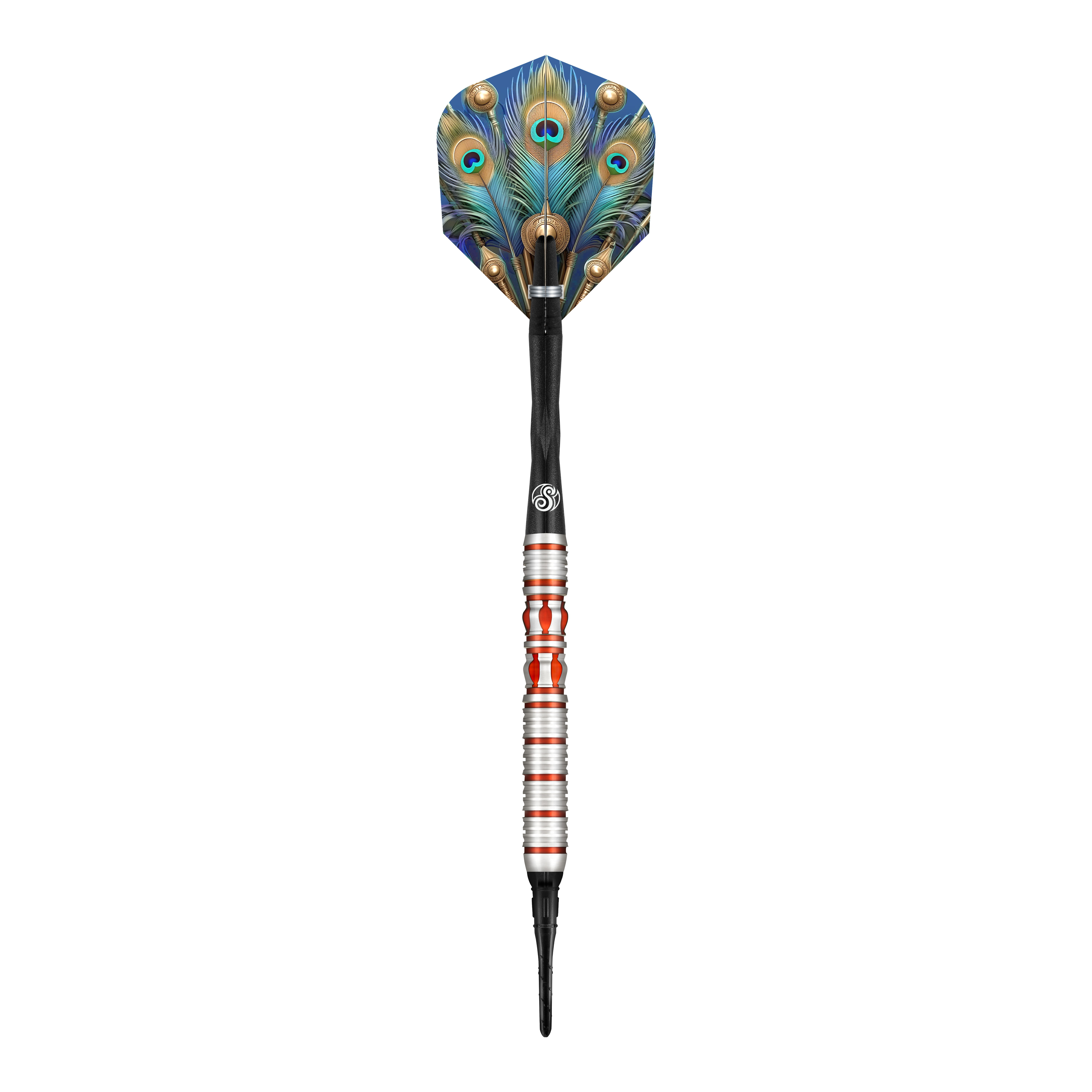 Dardos blandos Juno del Imperio Romano Dies ist ein Softdart aus der Serie "Shot Roman Empire Juno". Er hat ein auffälliges Design mit bunten Farben und einem Flight im Pfauenfeder-Look.