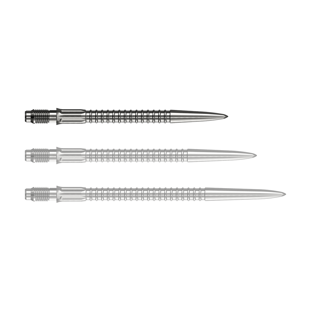 Puntas de dardo Mission R2.5 Rapid Point GV1 - Plateadas Zu sehen sind Mission R25 Rapid Point GV1 Dartspitzen, silberfarben und 30mm lang. Die Spitzen sind für den Austausch an Darts geeignet.